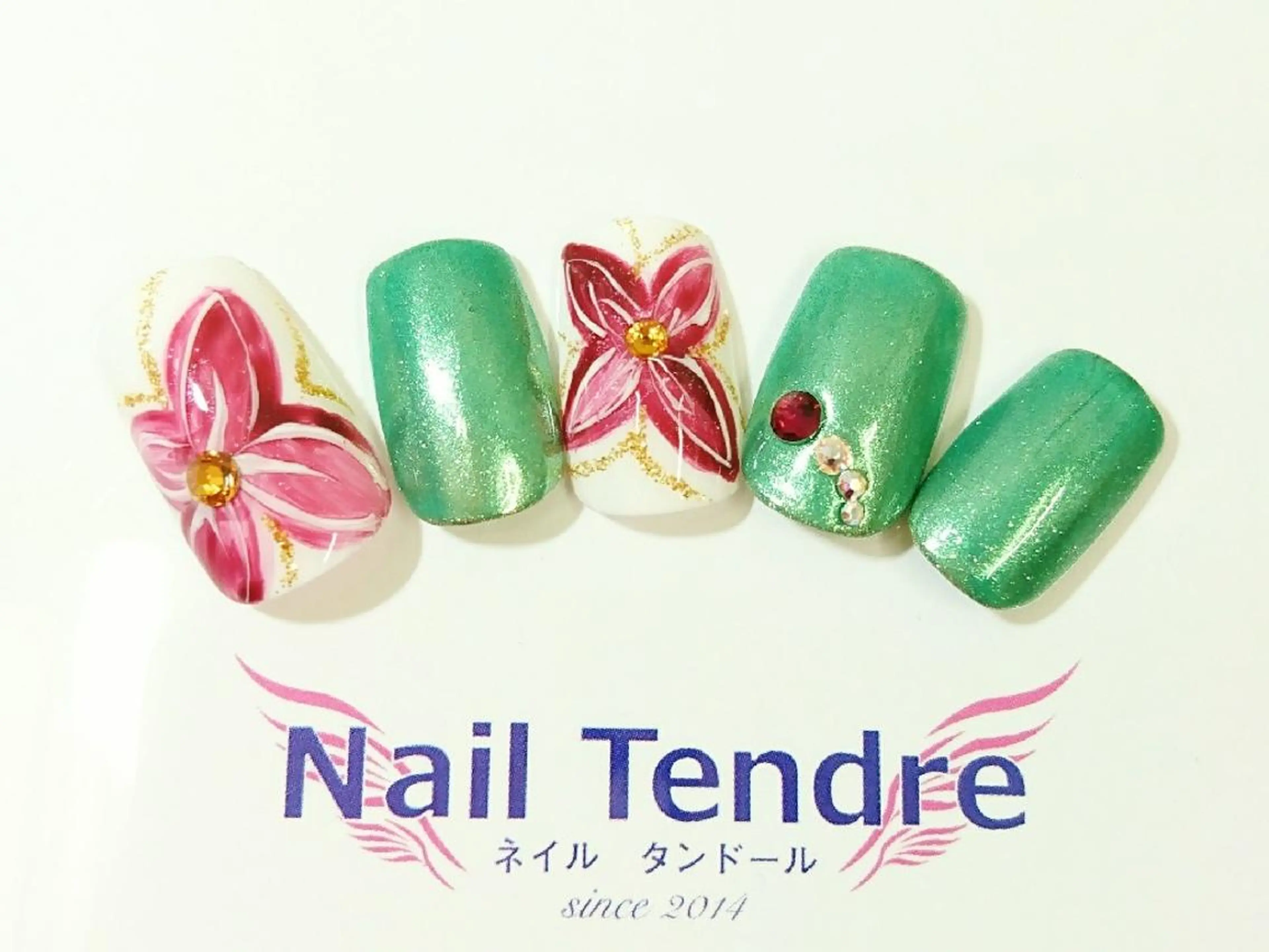 ネイル アートネイル ジェルネイル ソフトジェル ストーンネイル ハンドネイル Nail  Tendreのネイルデザイン