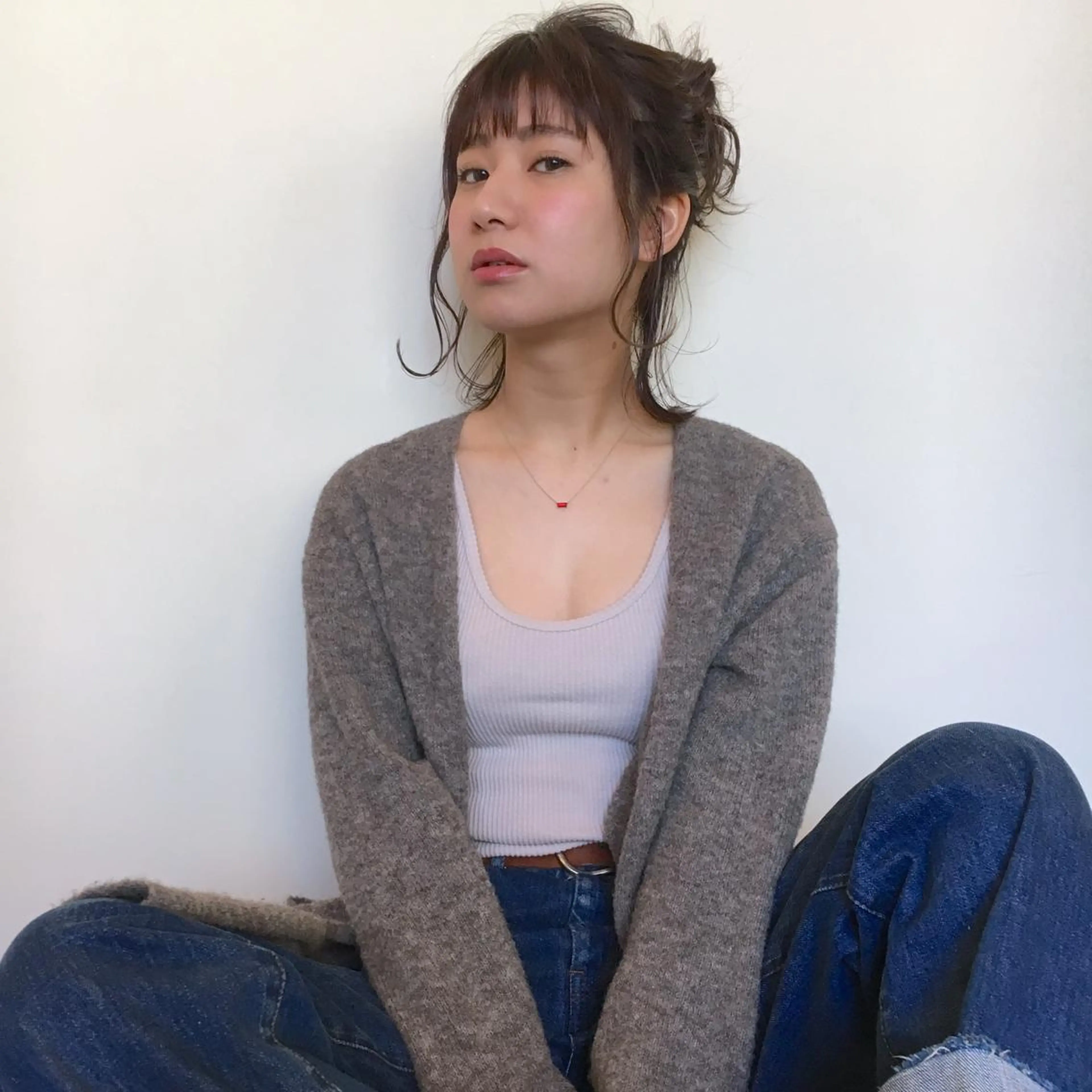 ショート カラー ヘアアレンジ ダブルカラー 薬院:今泉/上川美幸 ボブ/顔周りレイヤーのヘアスタイル