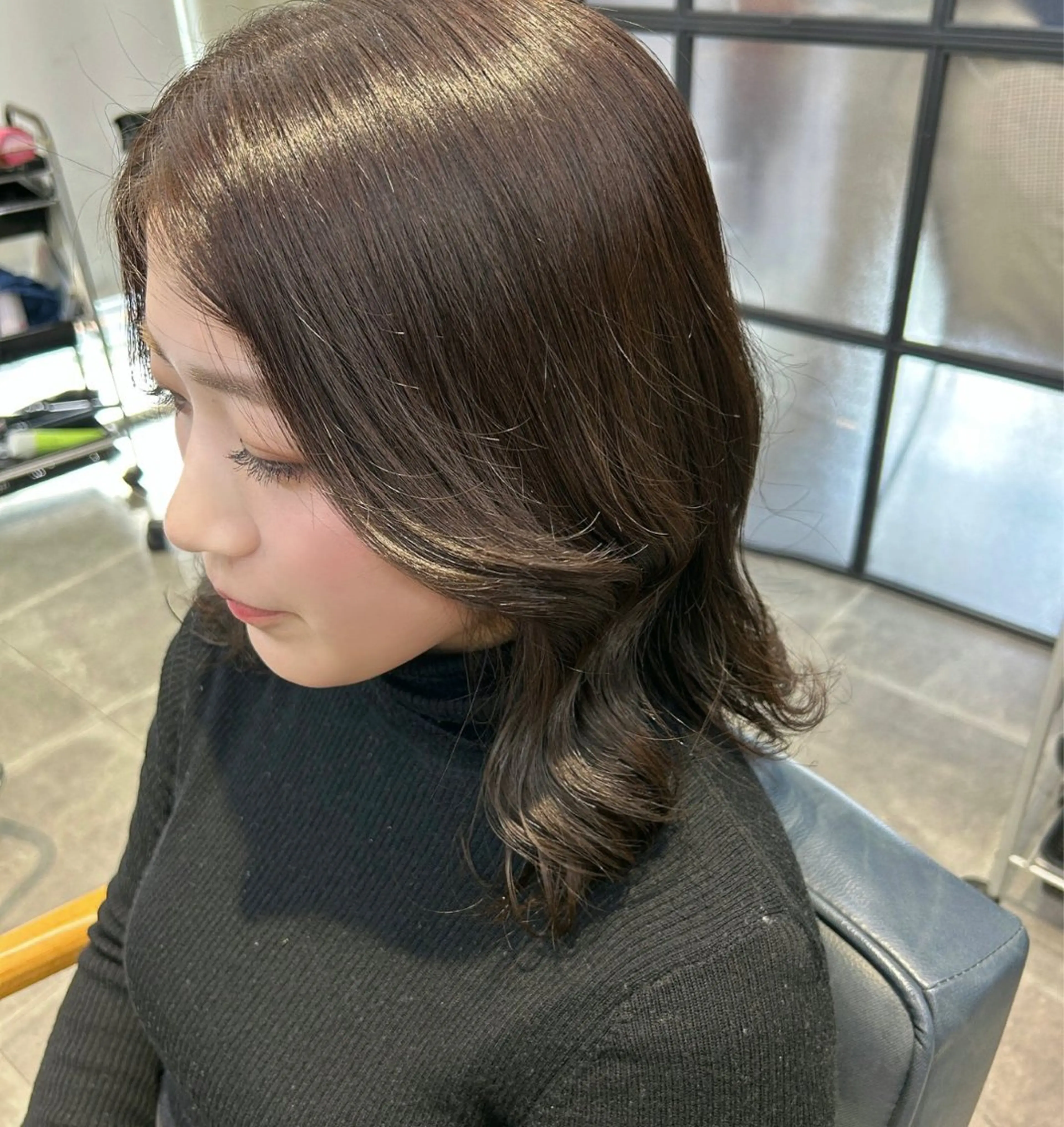 ミディアム カラー カット ヘアカラー トリートメント newi梅田🫧韓国 ヘア🫧sakiのヘアスタイル