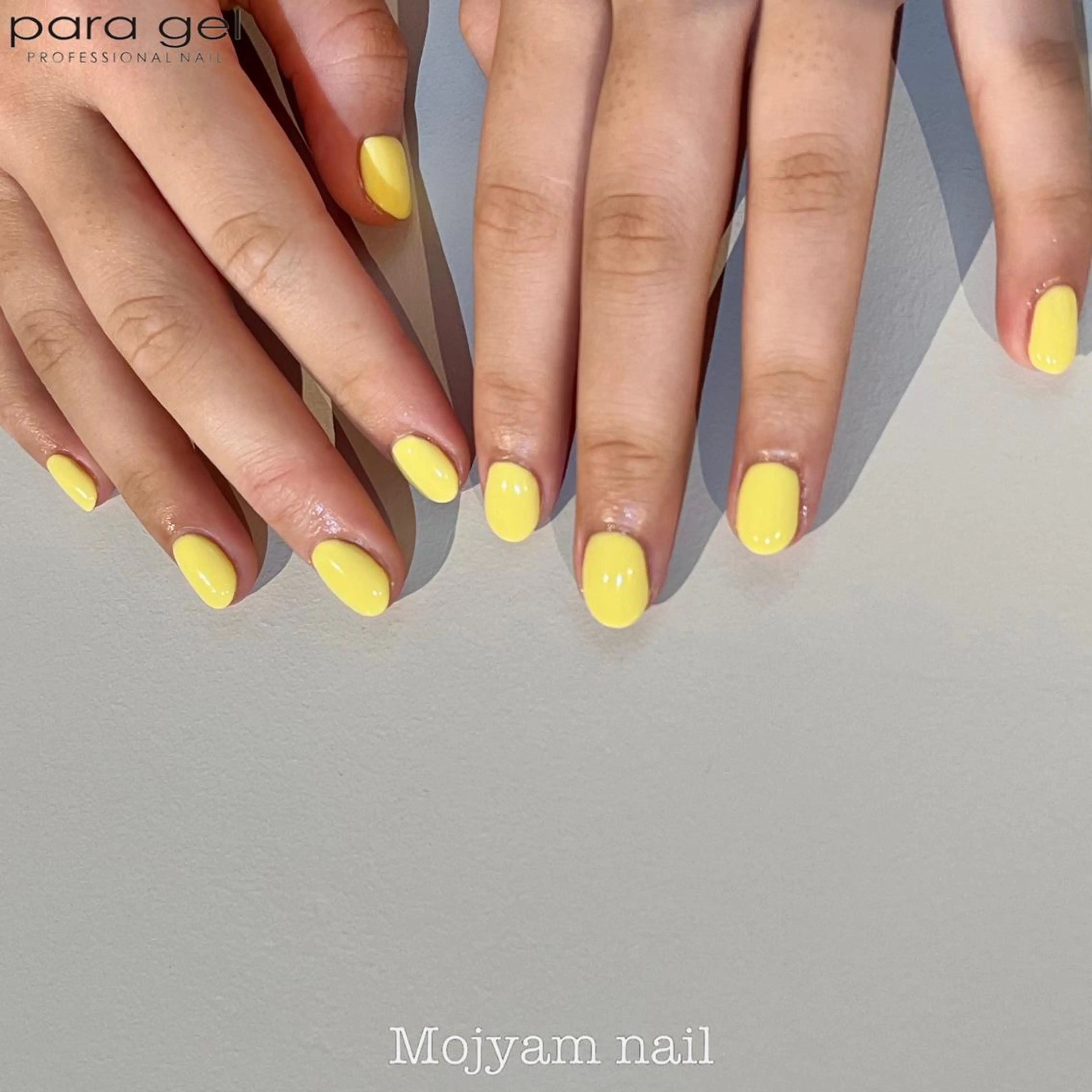 ネイル ワンカラーネイル ショートネイル シンプルネイル 黄色 ハンドネイル Mojyam nail所属・松本 実咲のネイルデザイン