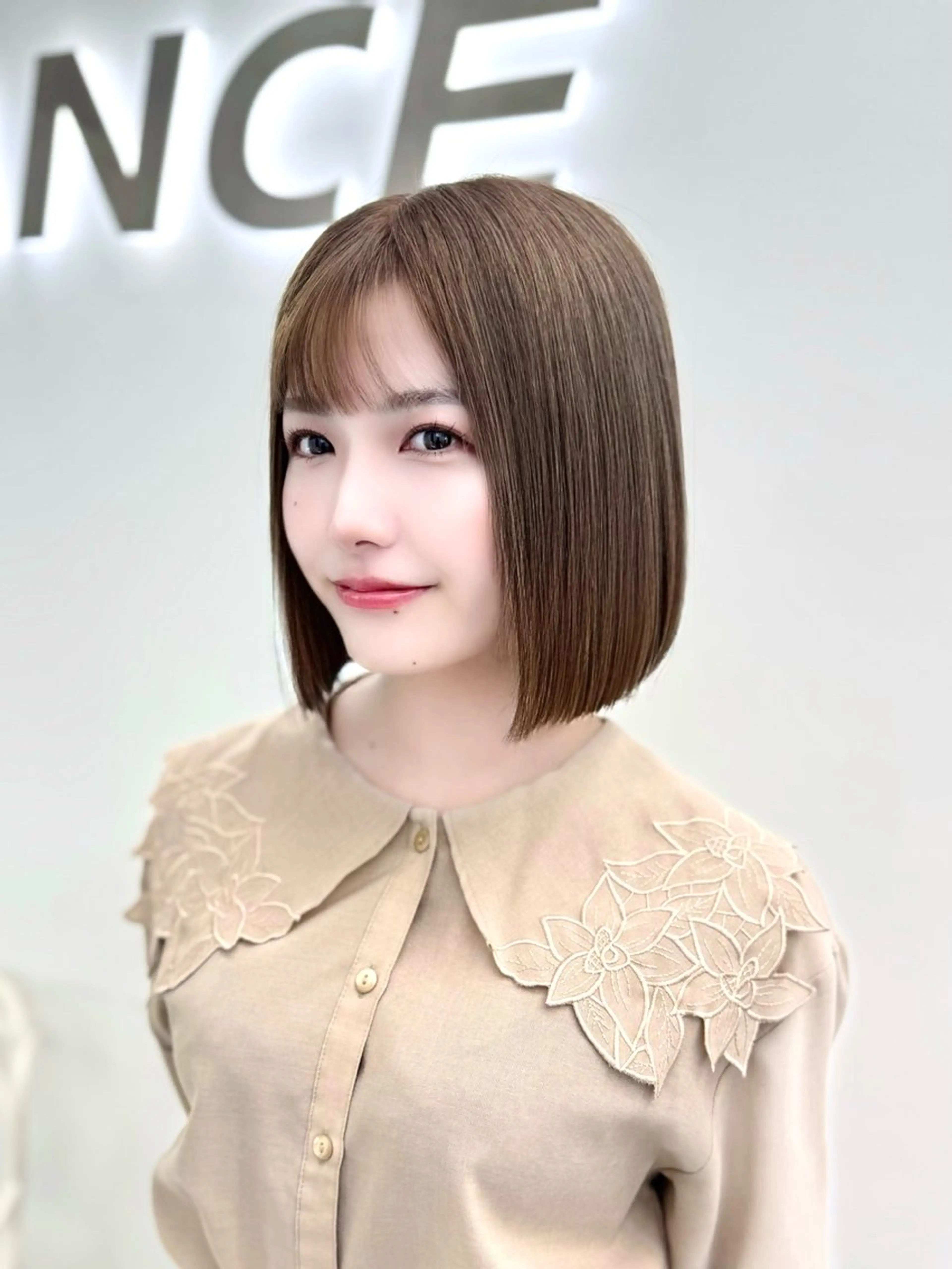 ショート カラー ヘアアレンジ 縮毛矯正🤍 盛れるボブ/ひかりのヘアスタイル