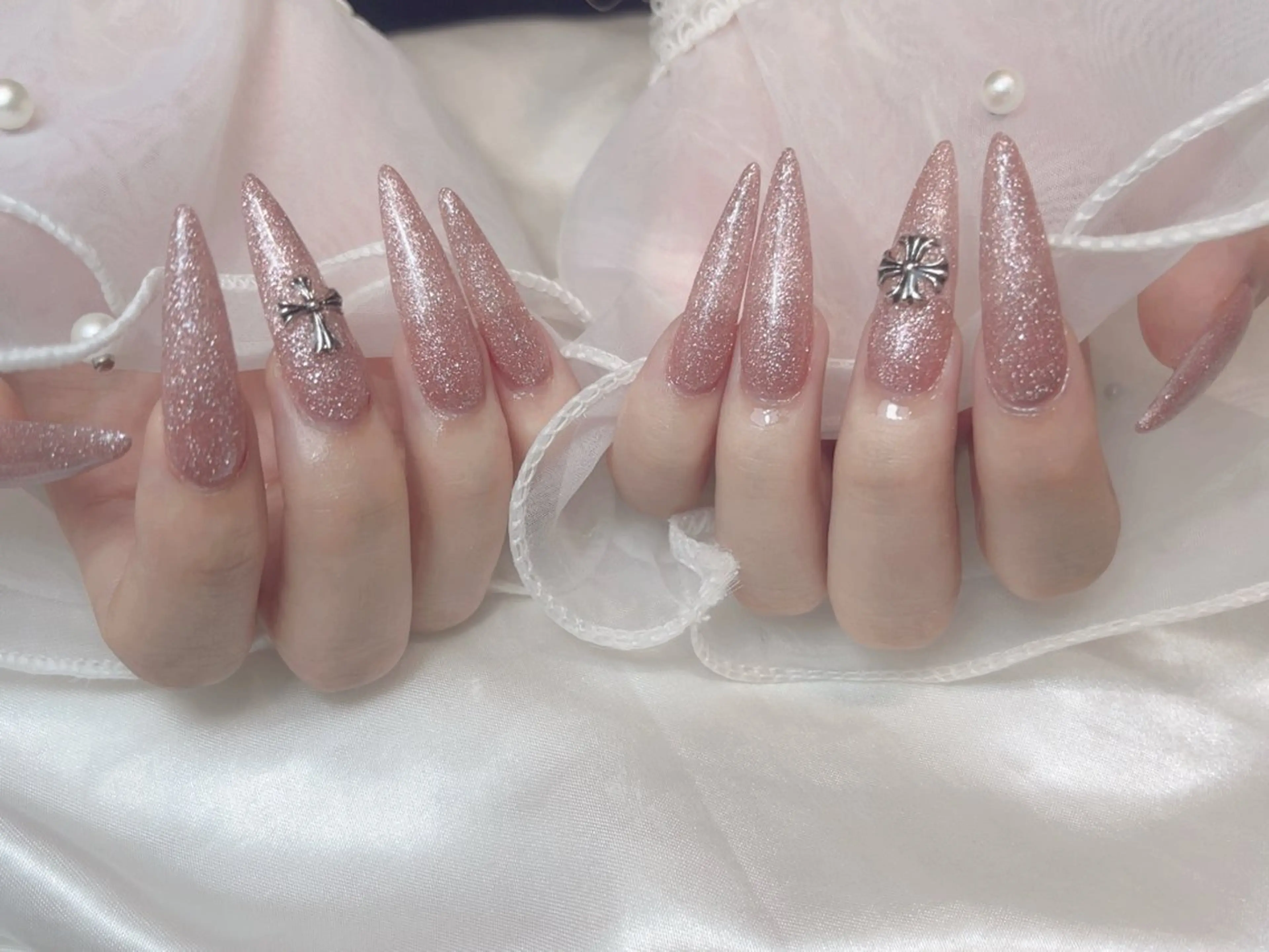 ネイル フラッシュネイル ロングネイル スカルプネイル salon de Tiara 碧のネイルデザイン