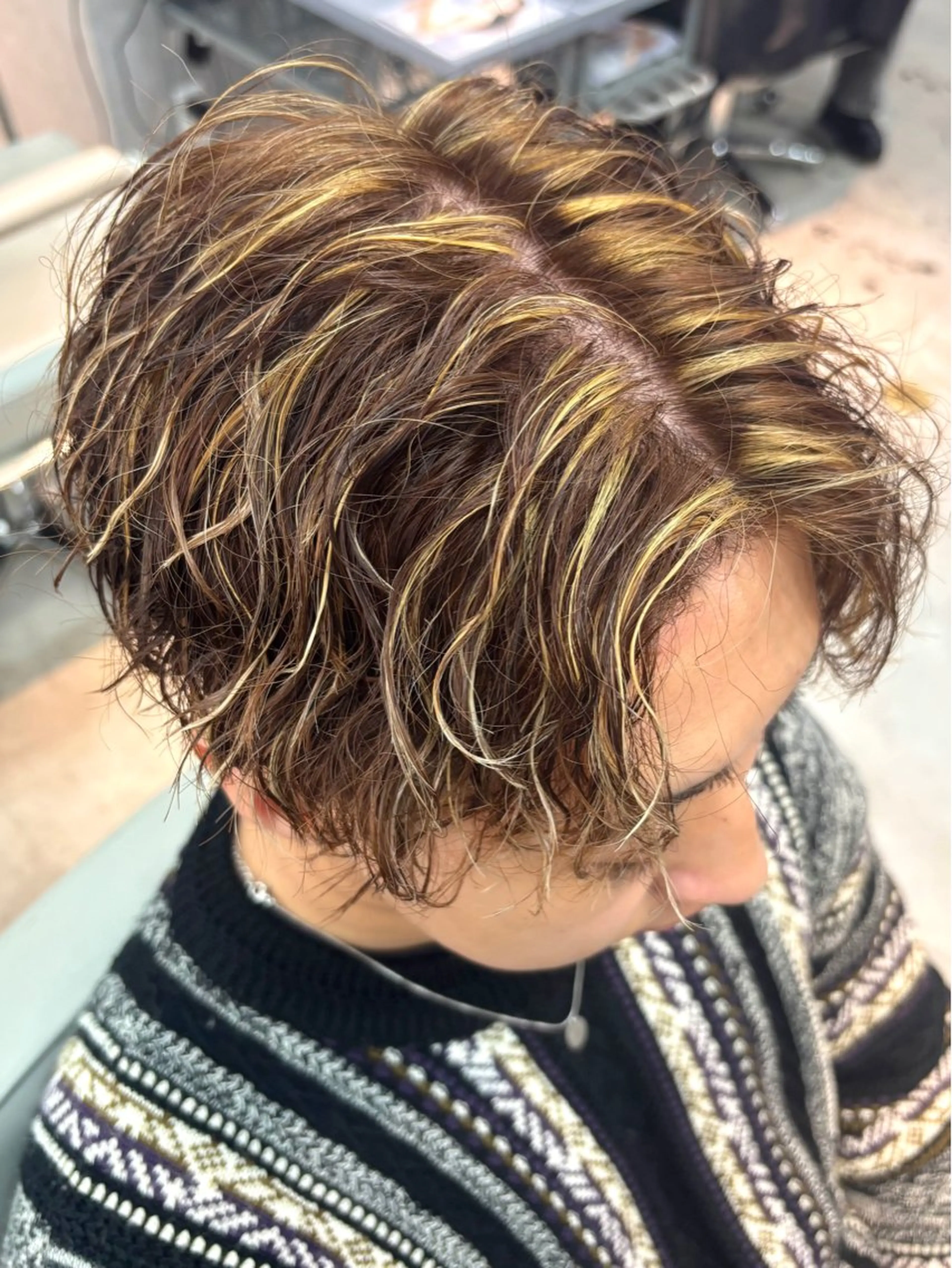 ショート カラー パーマ メンズ カット ヘアカラー パーマ Miura Kaitoのヘアスタイル