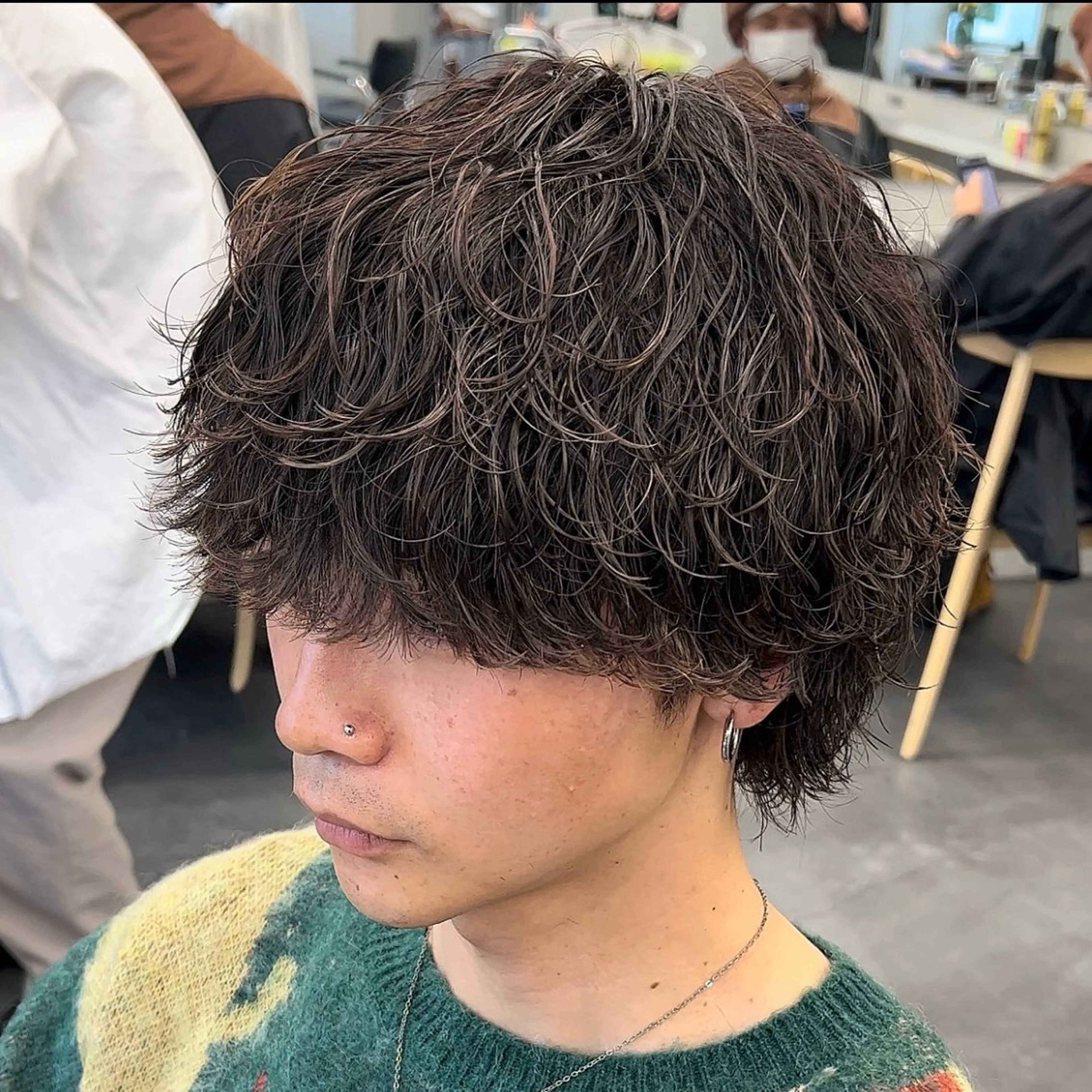 セミロング パーマ ヘアアレンジ メンズ fifth 石川 凪のヘアスタイル