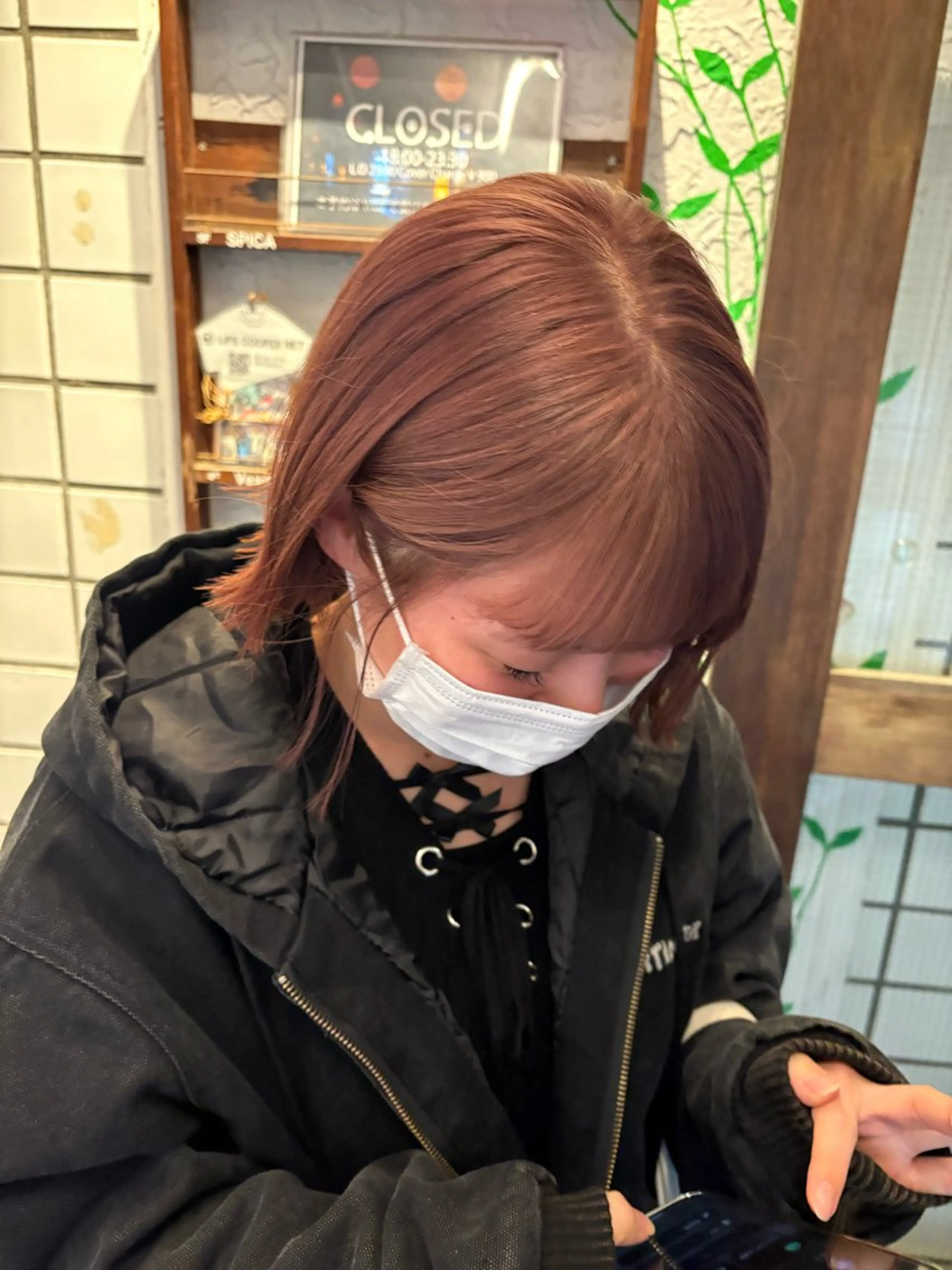 カラー ベージュカラー ピンクカラー ピンクベージュ 大浜 美咲のヘアスタイル