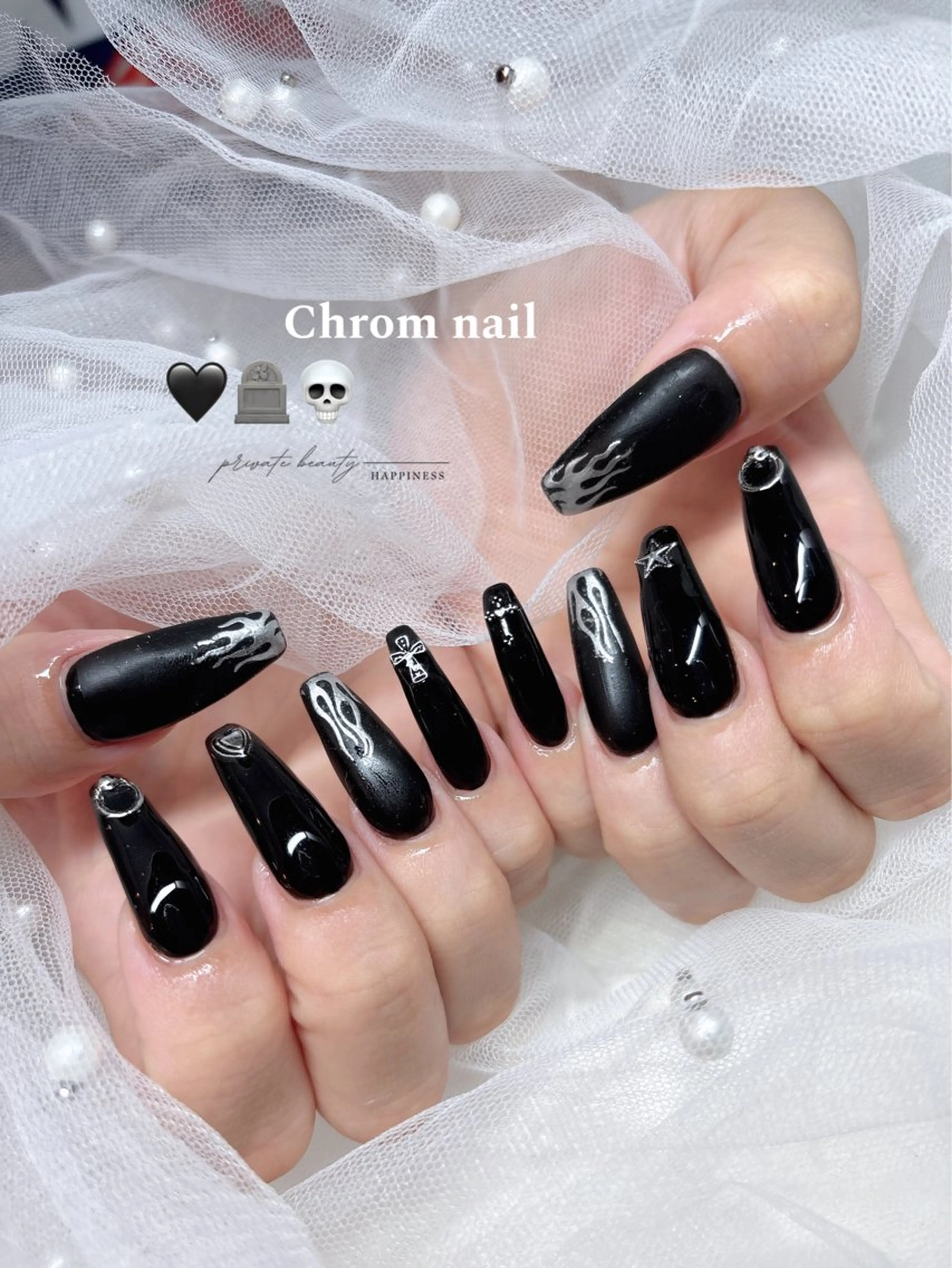 ネイル ロングネイル スカルプネイル ハンドネイル happiness nailのネイルデザイン