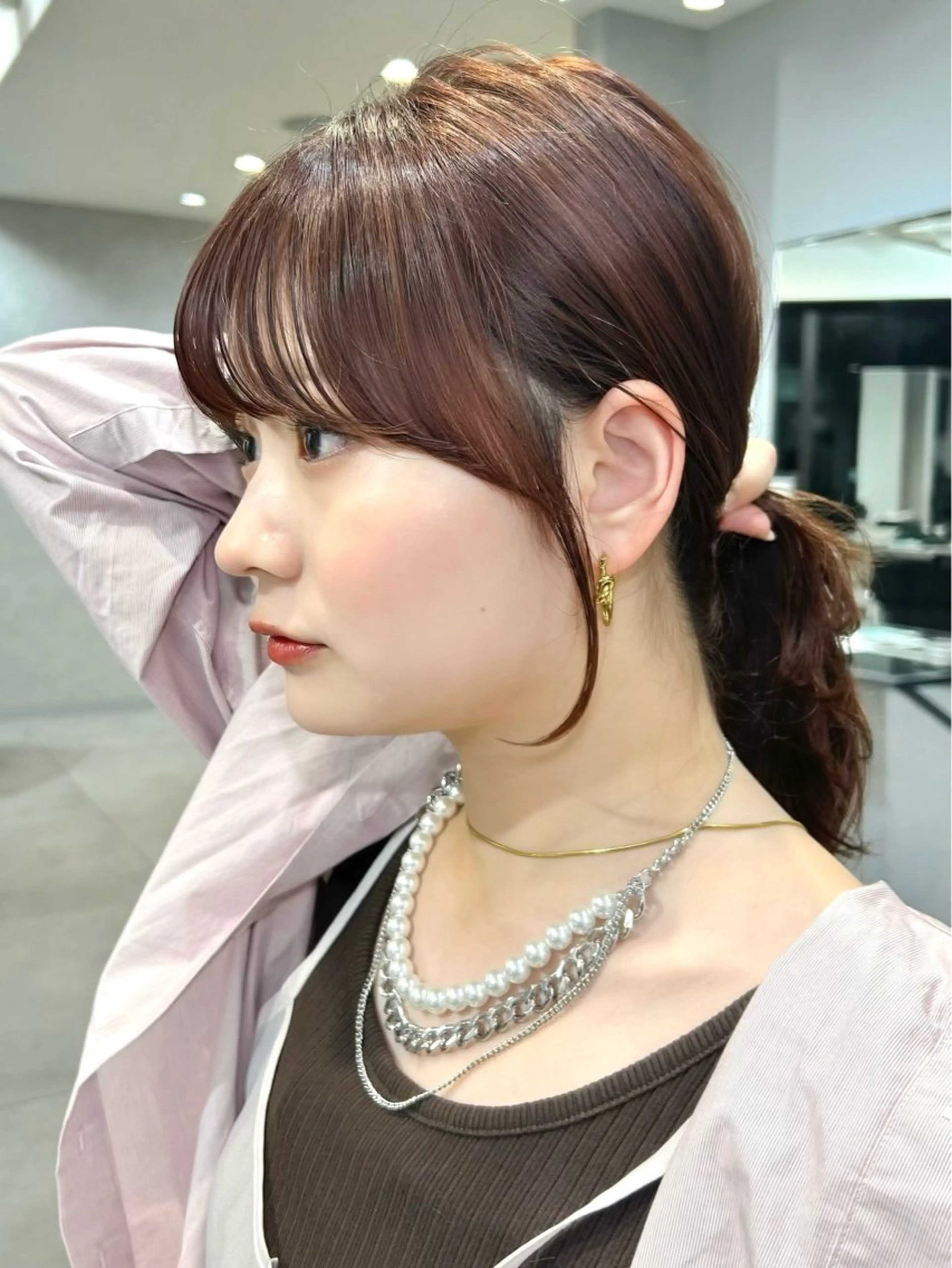ミディアム カラー ミディアムレイヤー レイヤーカット カット ヘアカラー 池袋/小顔レイヤー/ 顔まわり/taigaのヘアスタイル
