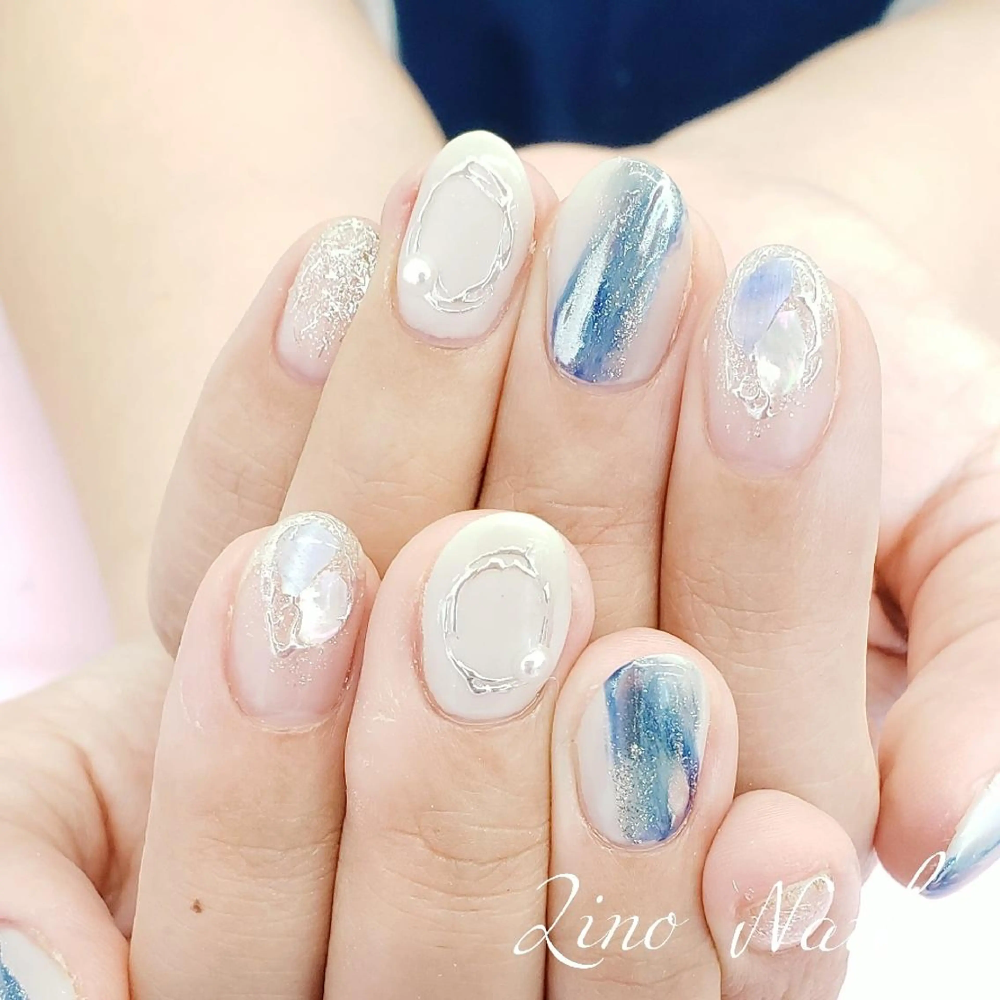 ネイル ジェルネイル キラキラネイル ミラーネイル ニュアンスネイル パラジェル Lino Nailのネイルデザイン
