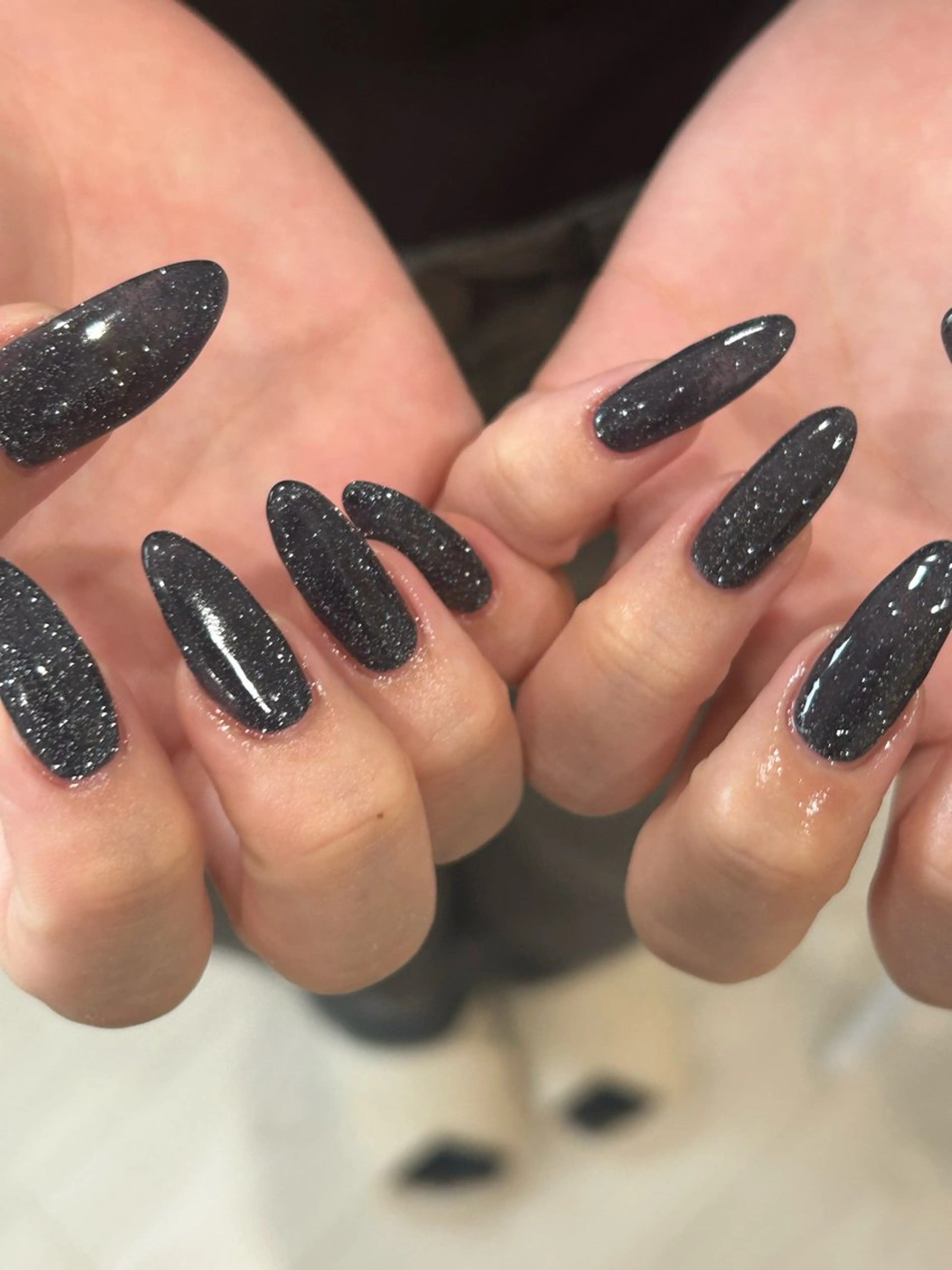 ネイル フラッシュネイル ワンカラーネイル mellow:ｸﾙﾐ ﹡˖˟༝🎀˖˟ ༝のネイルデザイン