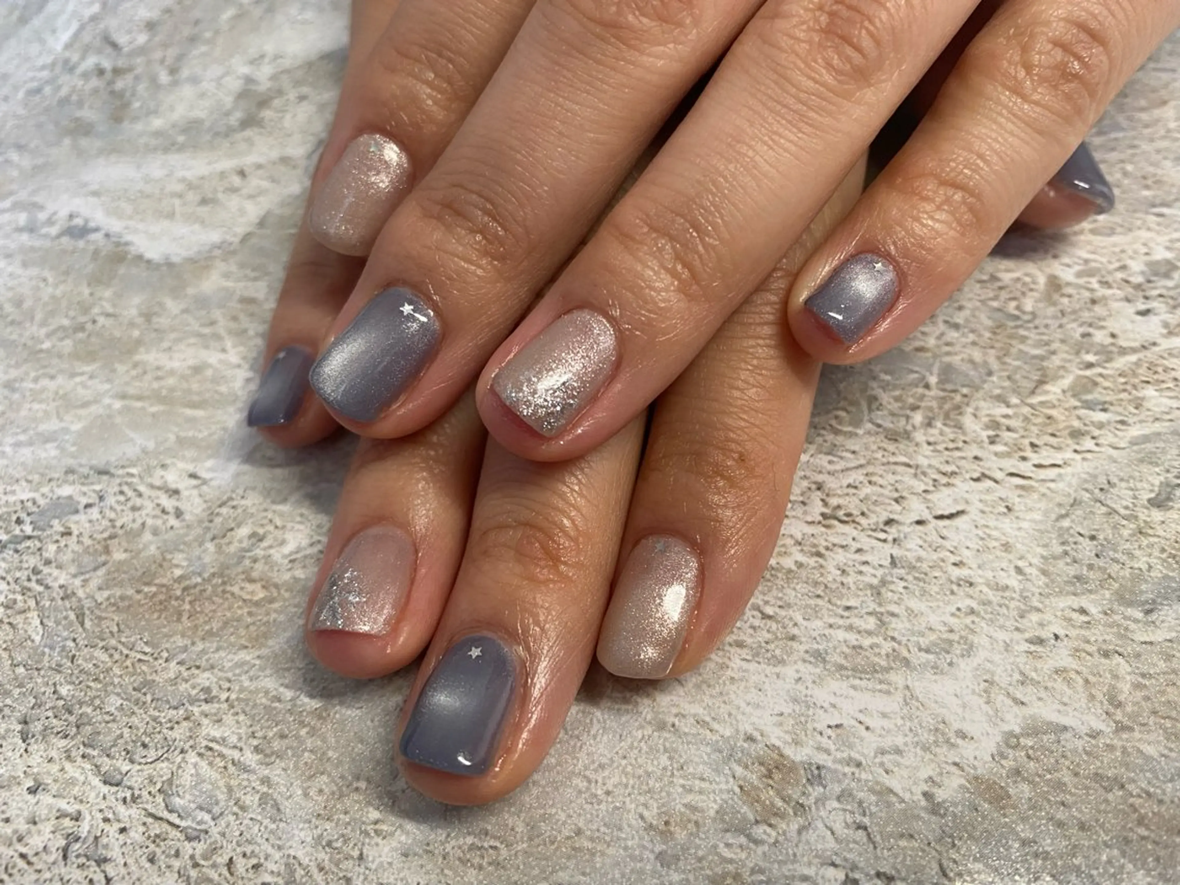 ネイル アートネイル ブルー 市川 沙希子のネイルデザイン