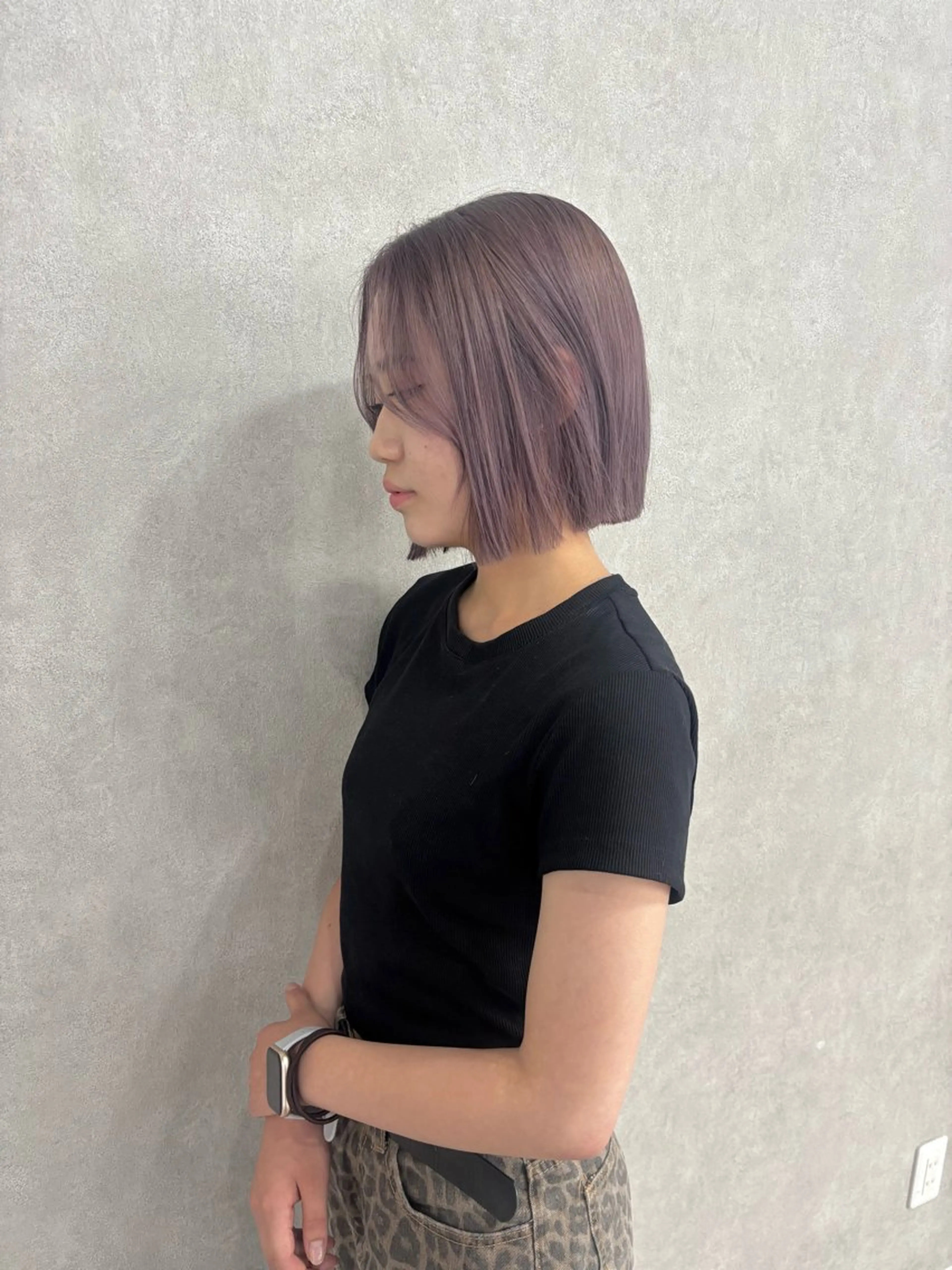 ミディアム ヘアカラー Megu/ベージュ/ 透明感カラーのヘアスタイル