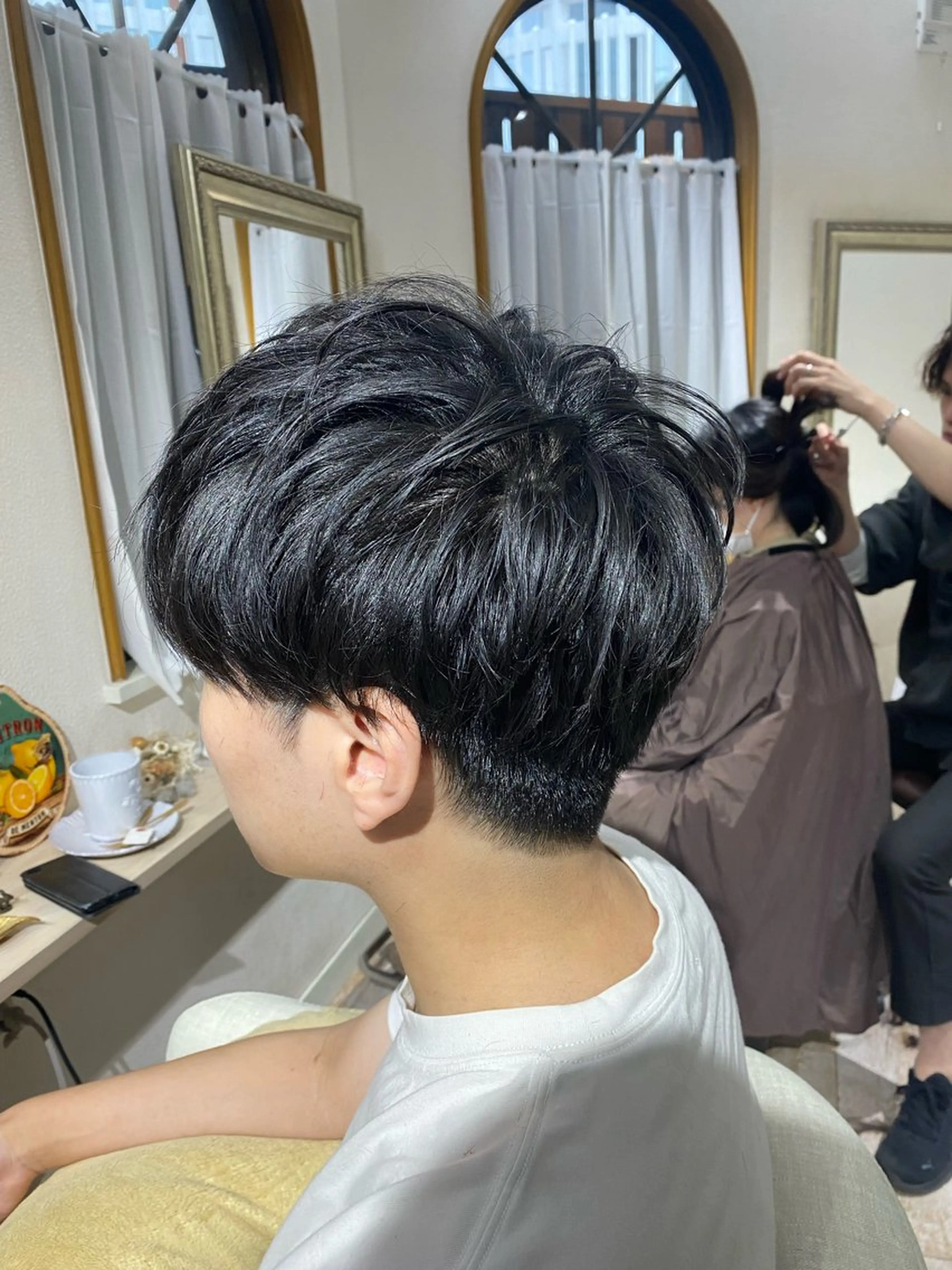 ミディアム カラー パーマ メンズ ミディアムパーマ メンズパーマ 🌼アニヤ スズ🌼のヘアスタイル