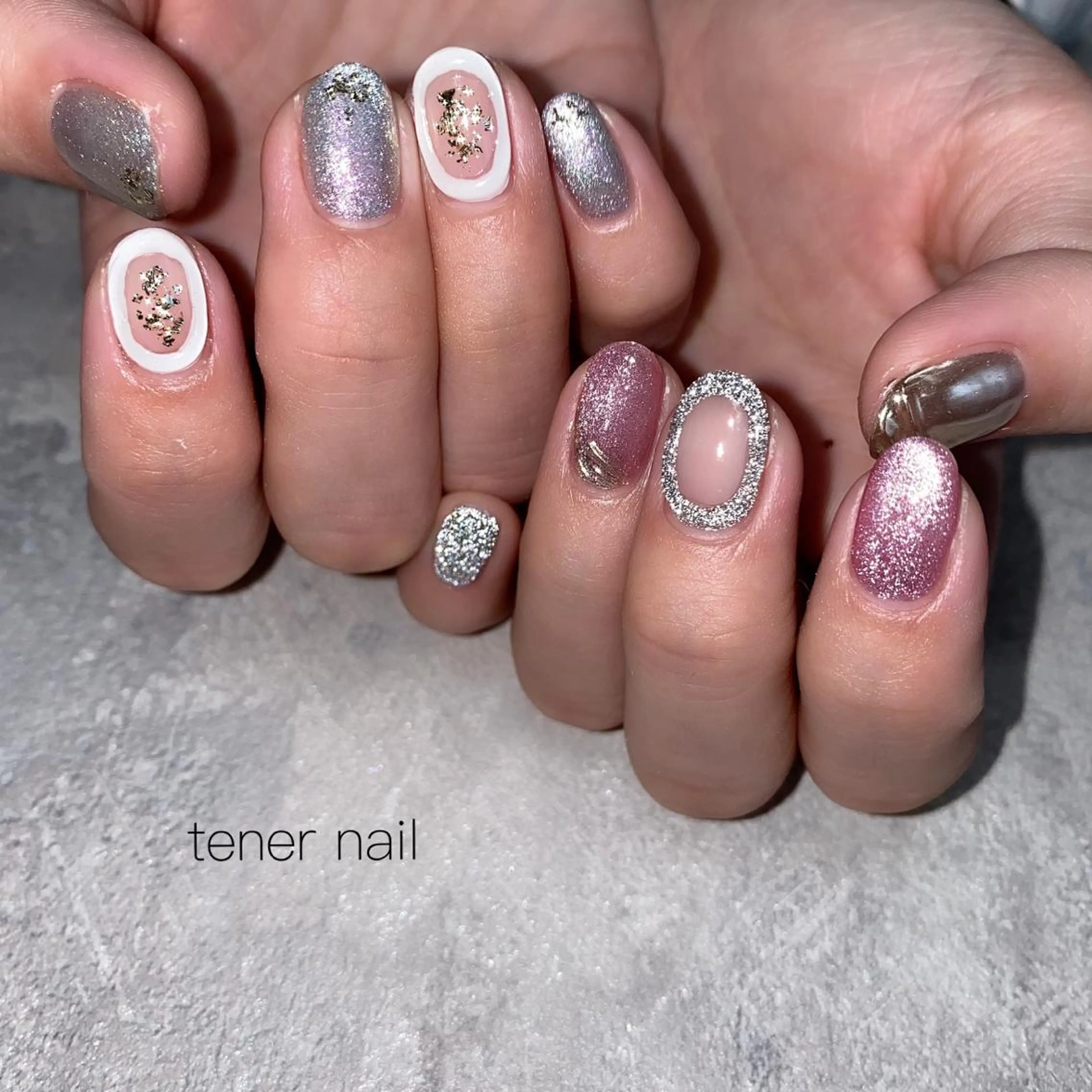 ネイル フラッシュネイル ニュアンスネイル 春ネイル テネルネイル tener nailのネイルデザイン