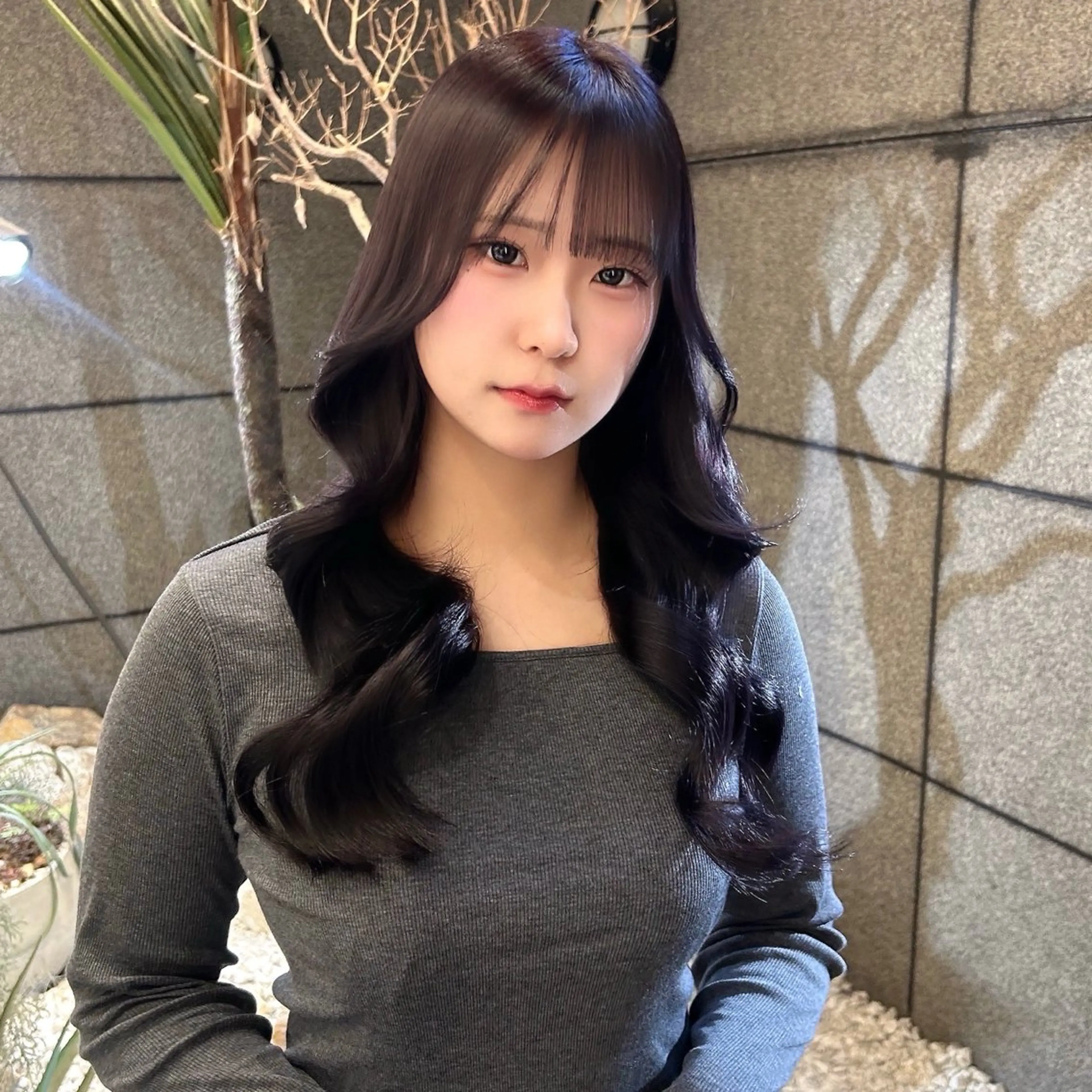 ロング カラー ディープラベンダー ラベンダーカラー カット ヘアカラー 🇰🇷韓国スタイル /束間まつげ🎀ミキのヘアスタイル