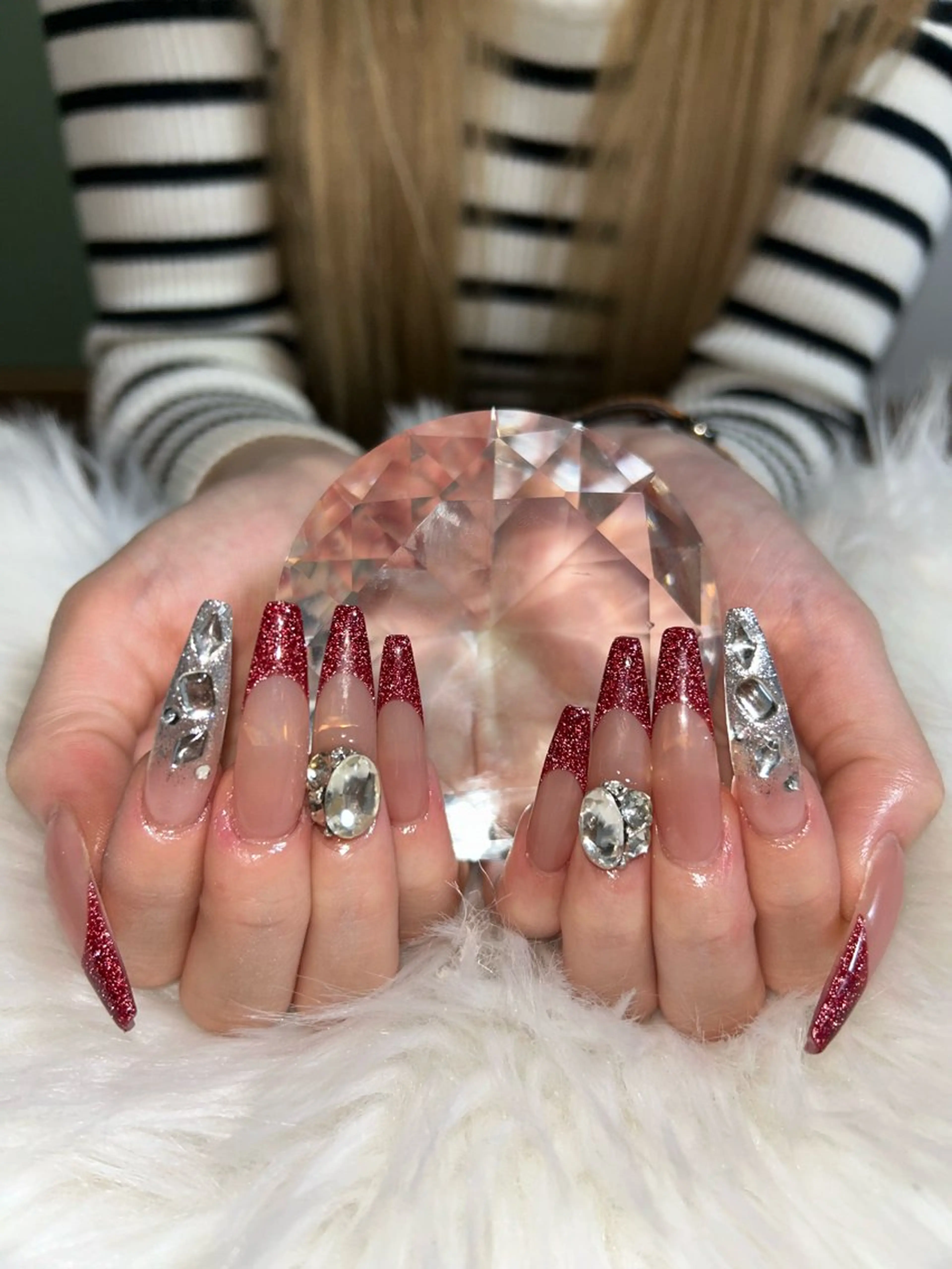 ネイル アートネイル オーロラネイル チークネイル 長さ出し フットネイル Chan nailsのネイルデザイン