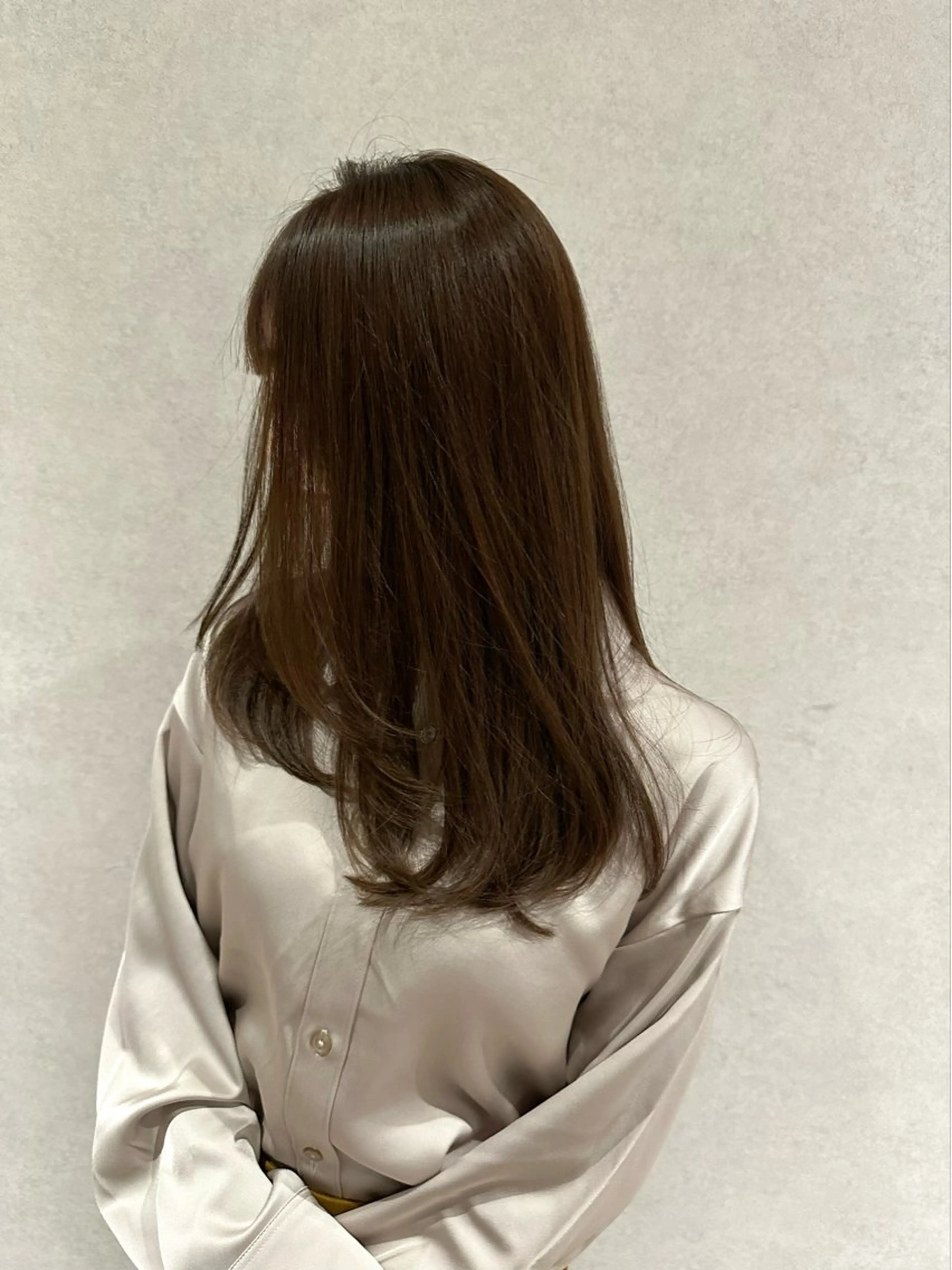 セミロング カット ヘアカラー トリートメント レイヤー/ハッシュ 渋谷/サッタのヘアスタイル