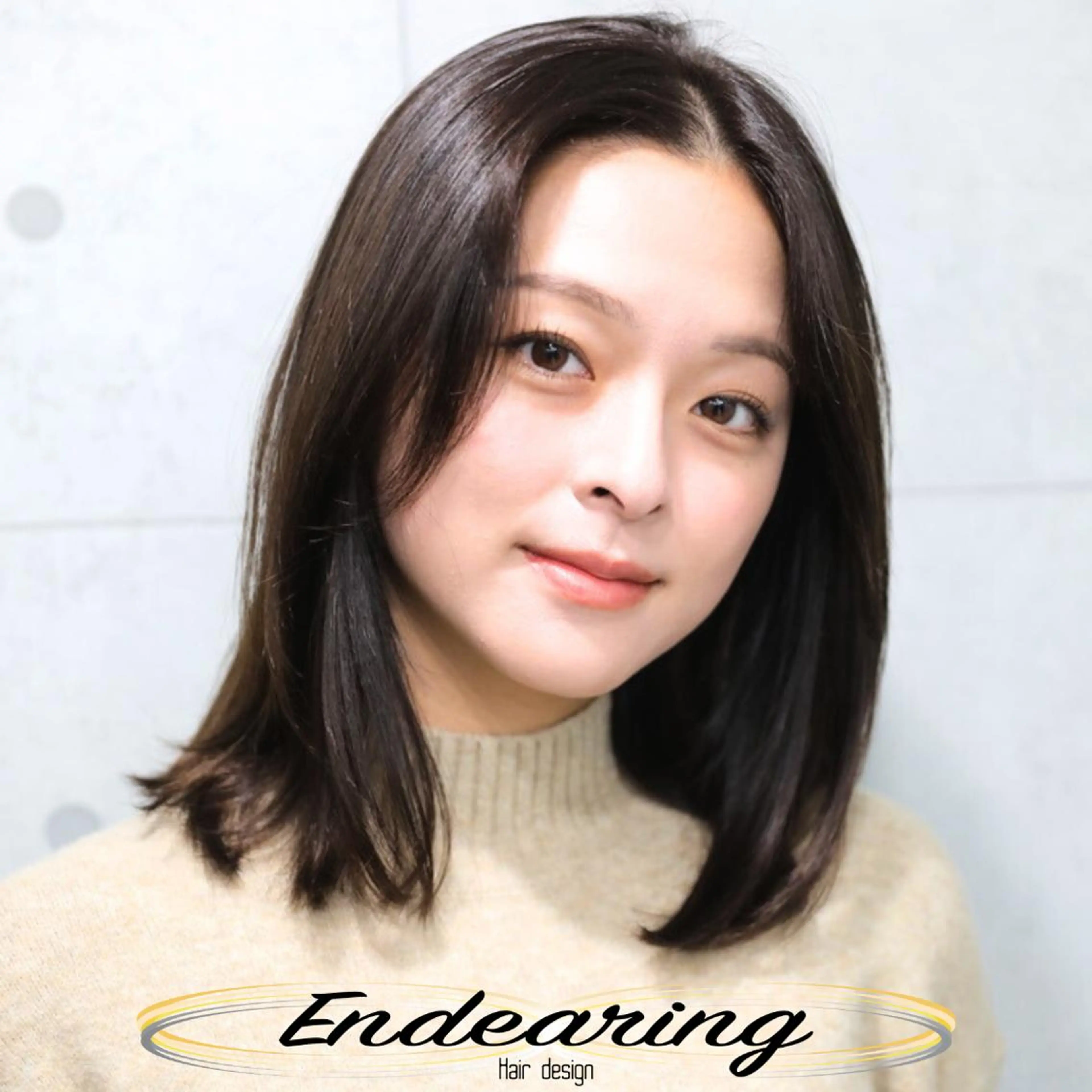 ミディアム 顔まわりレイヤー レイヤーカット 小顔カット トリートメント カット トリートメント Endearing 銀座/レイヤーカットのヘアスタイル