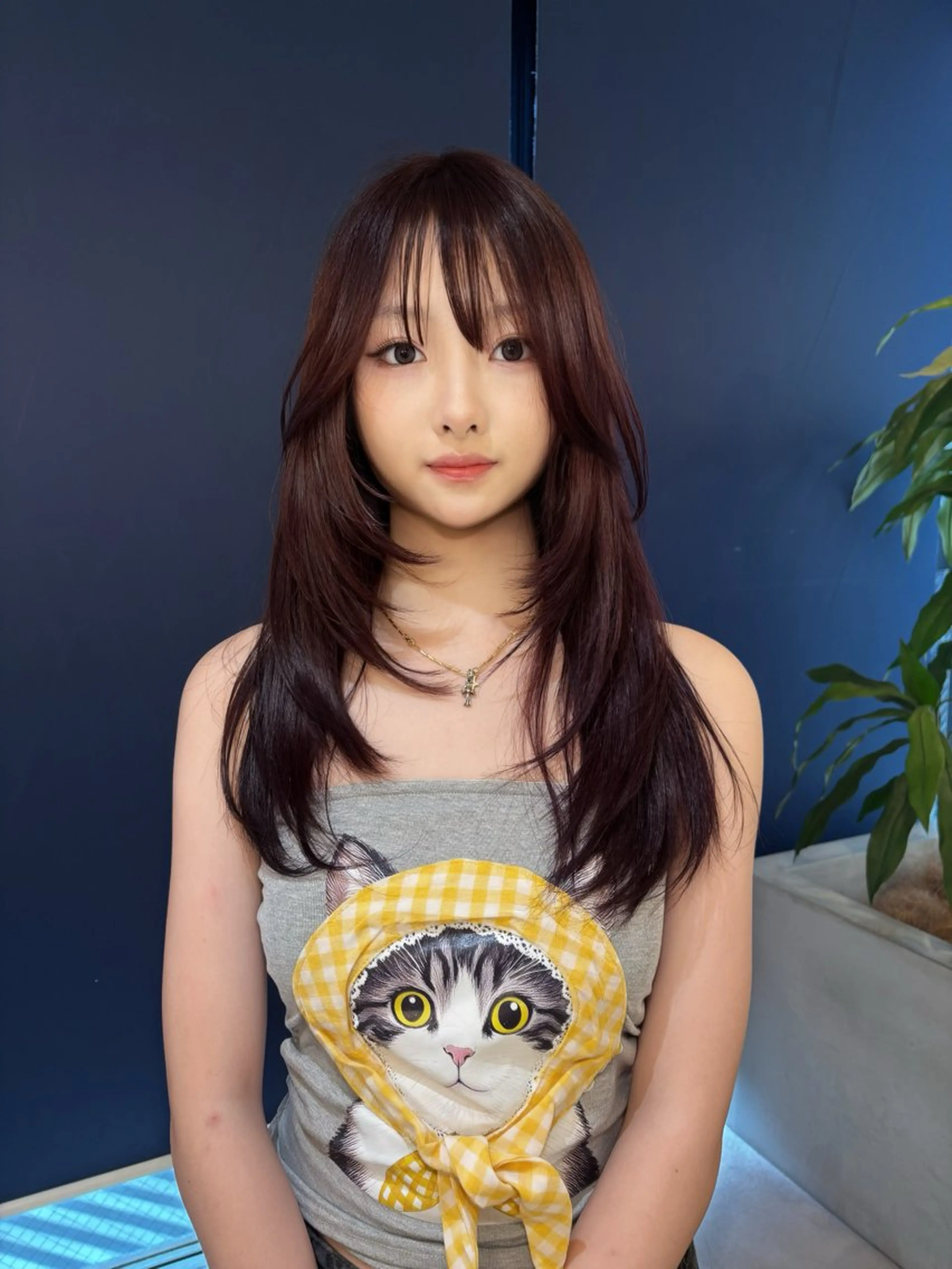 セミロング 顔まわりレイヤー レイヤーカット ヘアカラー トリートメント 🍀祥吾🍀レイヤー 艶髪❣️髪質改善❤️のヘアスタイル