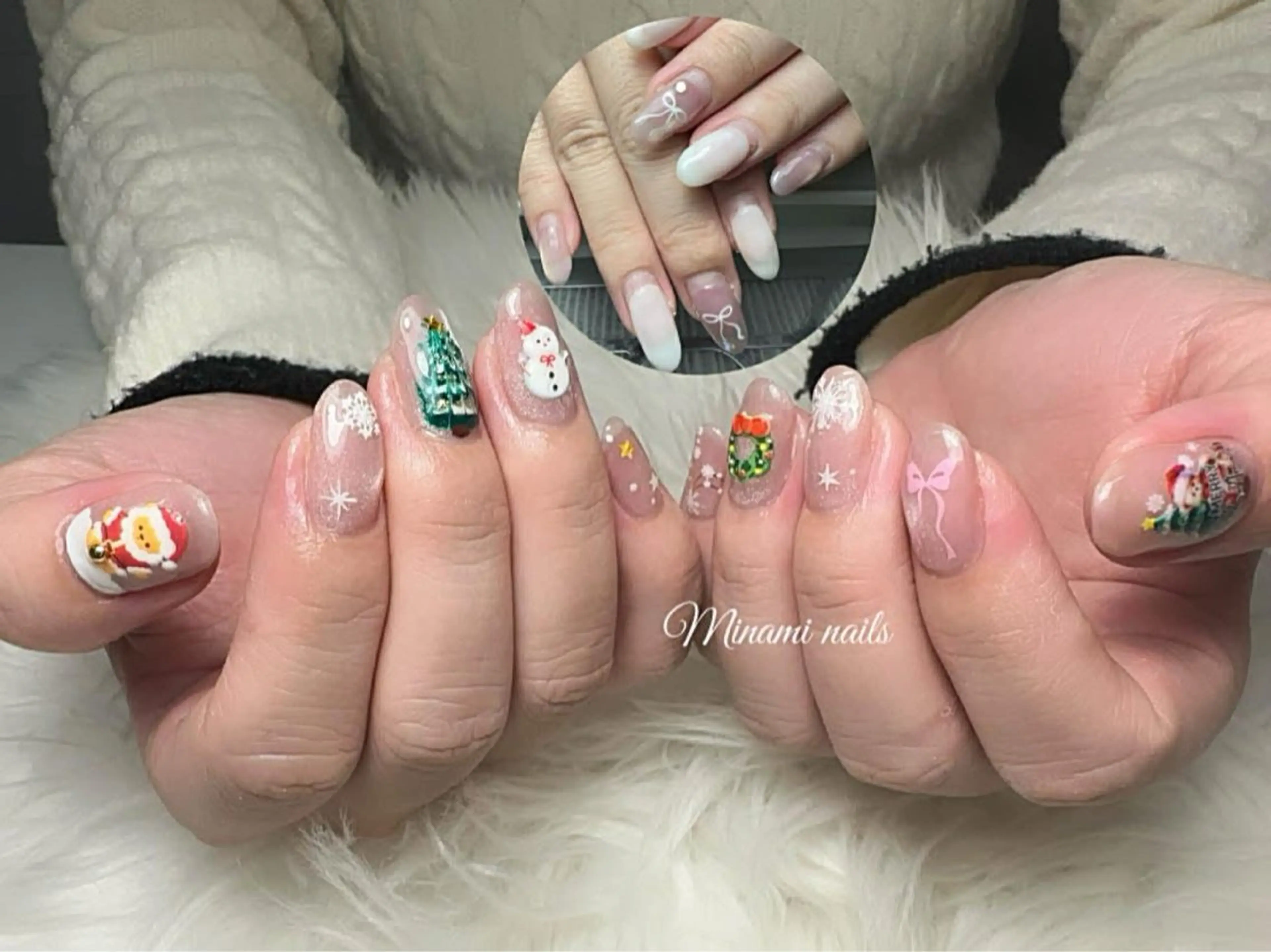 ネイル アートネイル オーロラネイル ガーリー キラキラネイル 韓国ネイル Minami Nailsのネイルデザイン