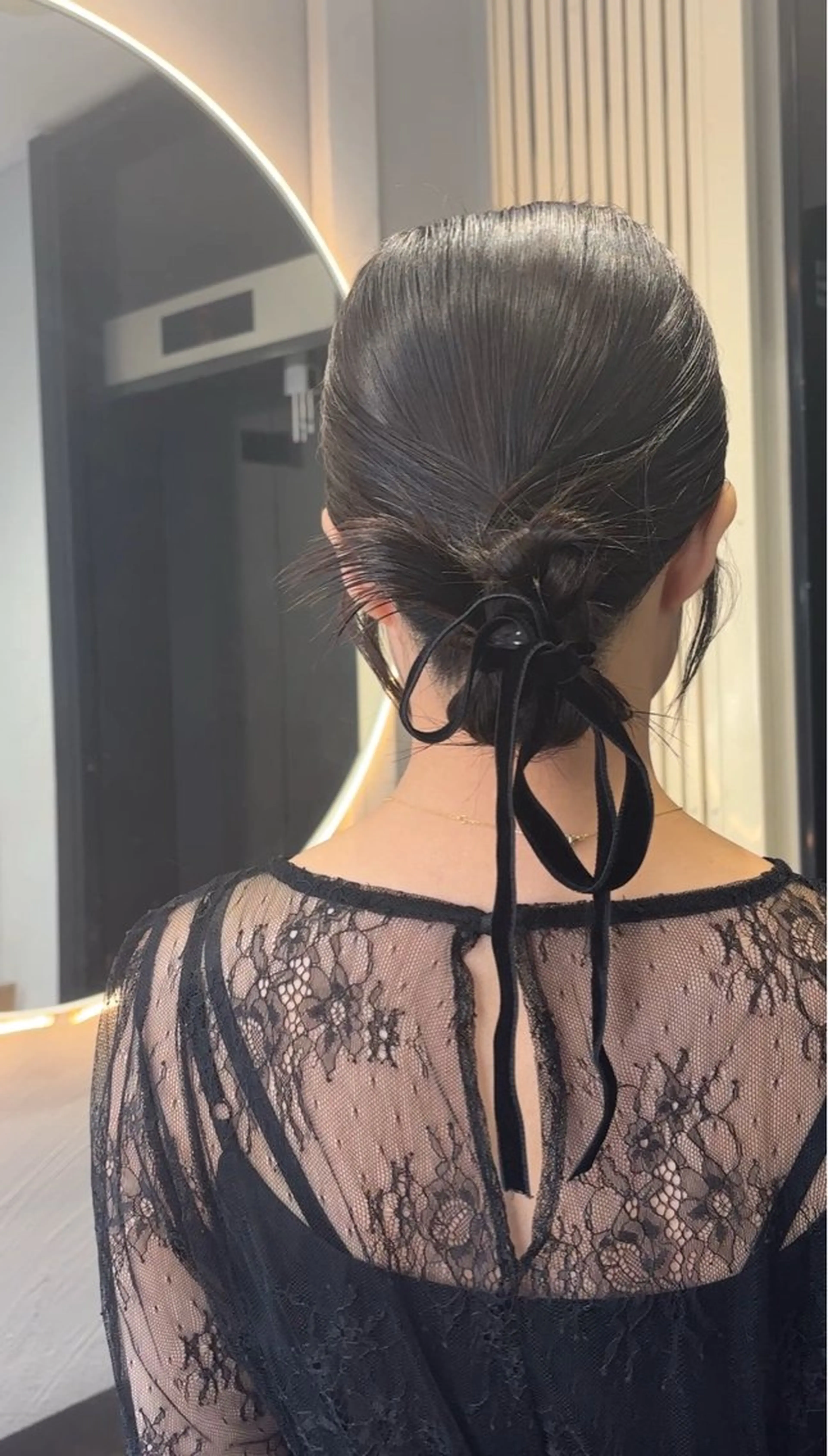 ヘアアレンジ ヘアセット 韓国ヘア/ブリーチ無 しWカラー/オリーブのヘアスタイル