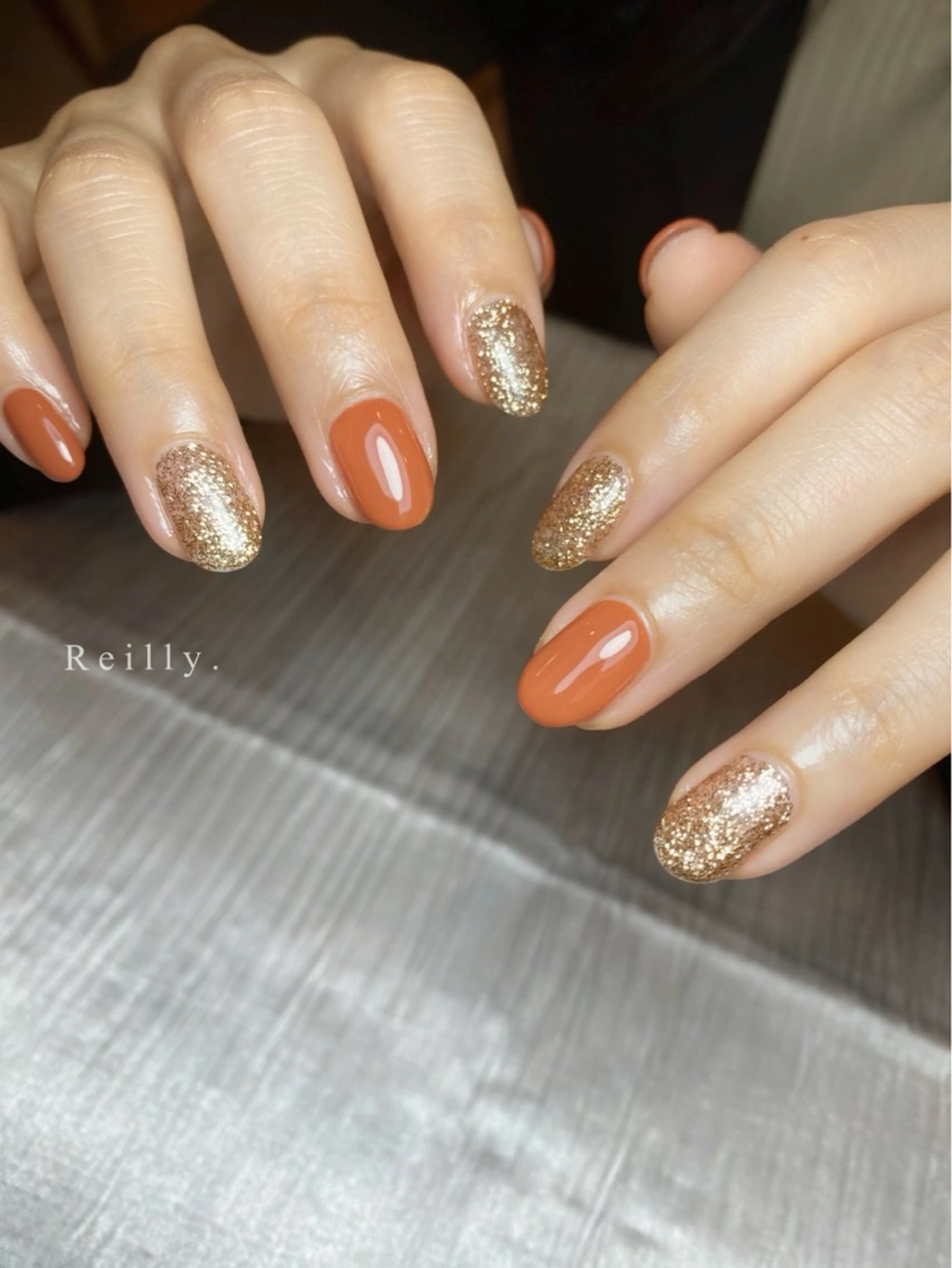 ネイル フラッシュネイル フレンチネイル ジェルネイル グラデーション ラメ(グリッター) ハンドネイル ハンドケア REILLY.　private nail salon所属・Marina 《REILLY.》のネイルデザイン
