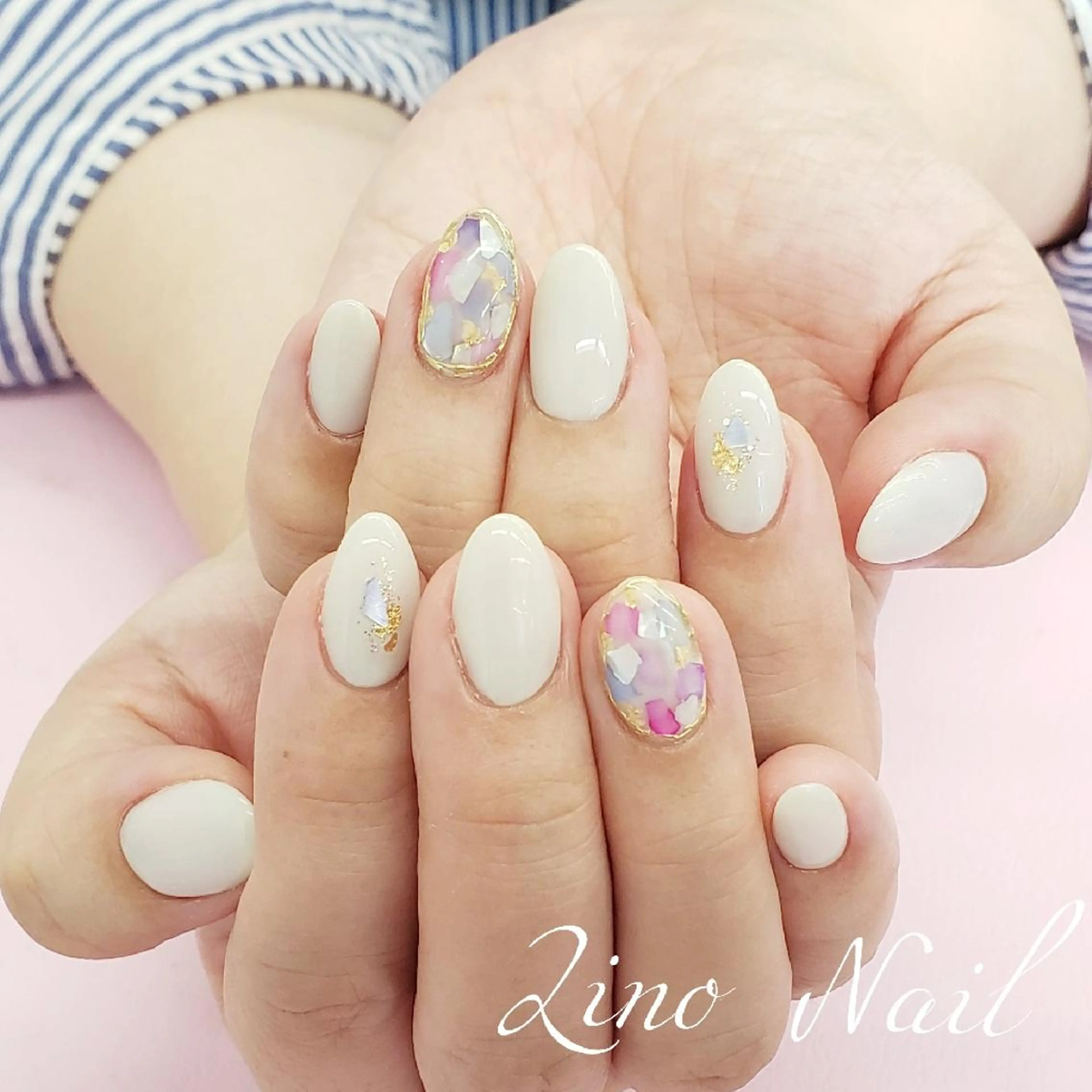 ネイル カジュアル ジェルネイル ミラーネイル ニュアンスネイル オフィスネイル ハンドネイル Lino Nailのネイルデザイン