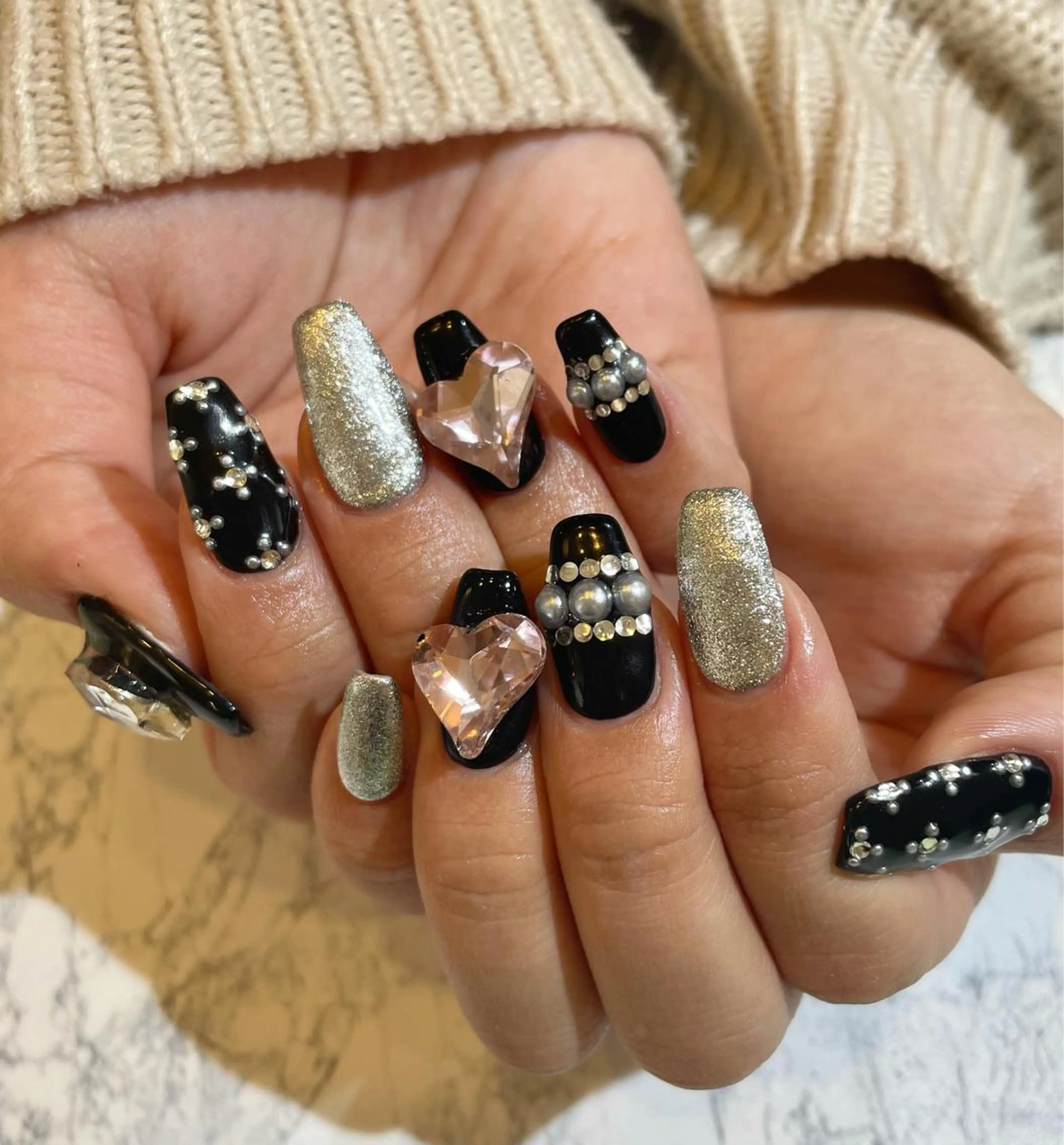 ネイル ハート 持ち込み nail salon hannaのネイルデザイン