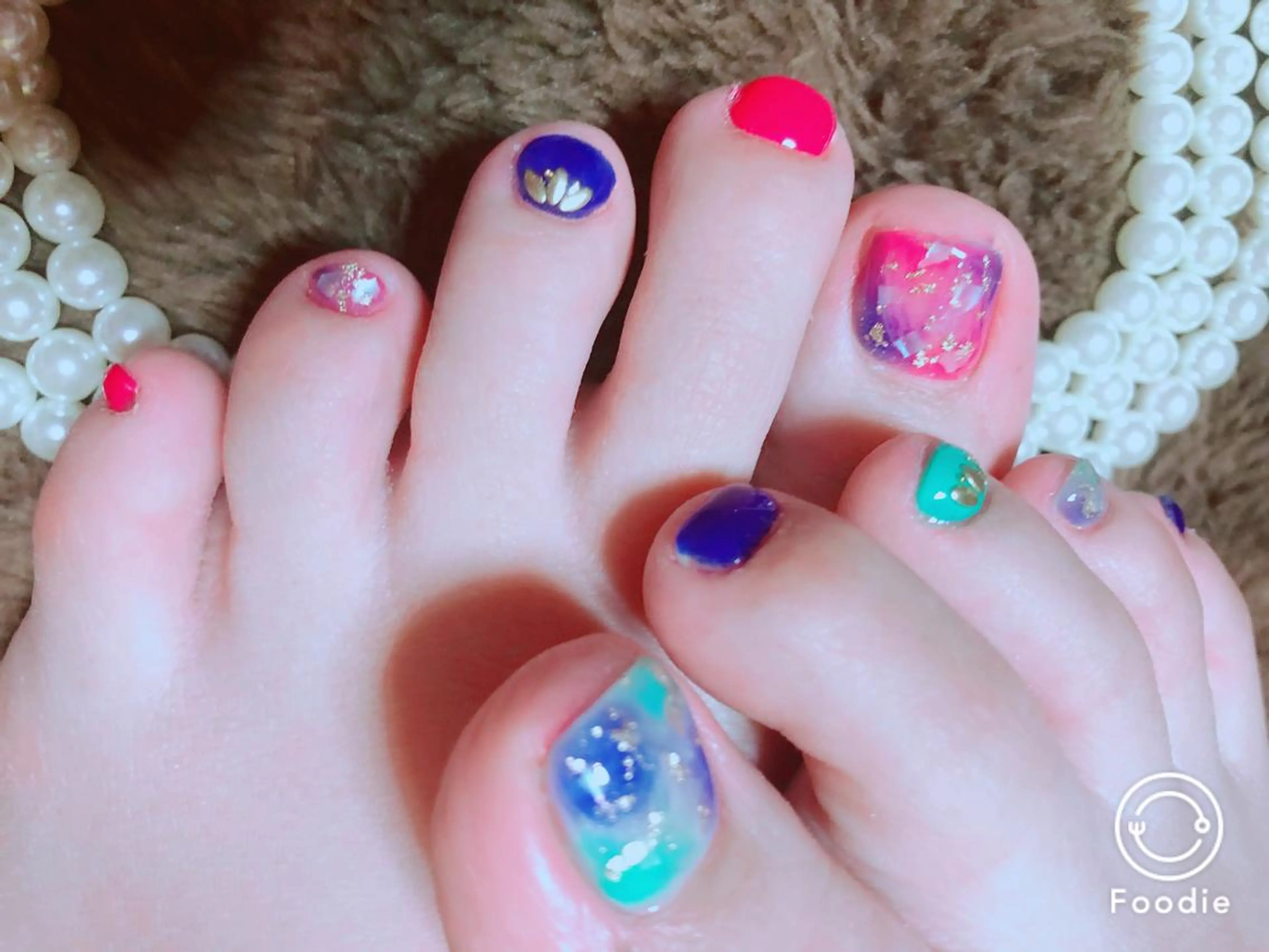 ショート ネイル フットネイル 長さ出し専門 nynaのネイルデザイン