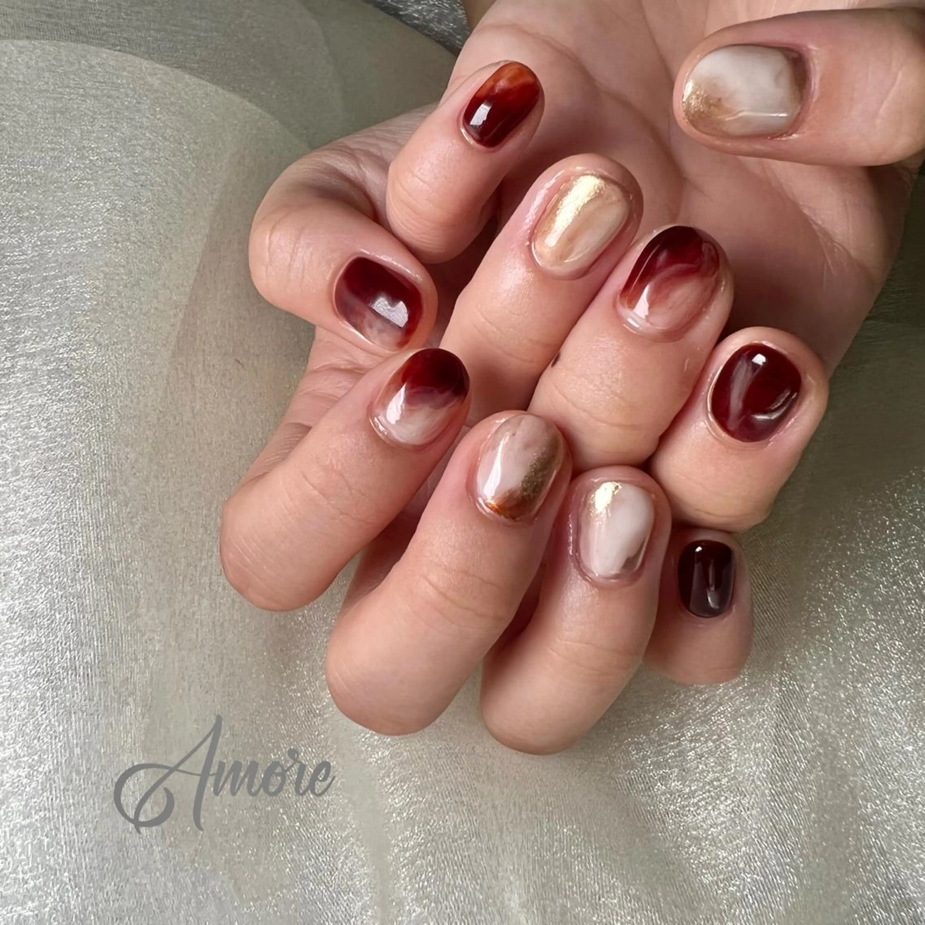 ネイル ジェルネイル ミラーネイル オフィスネイル パラジェル You kyehwaのネイルデザイン