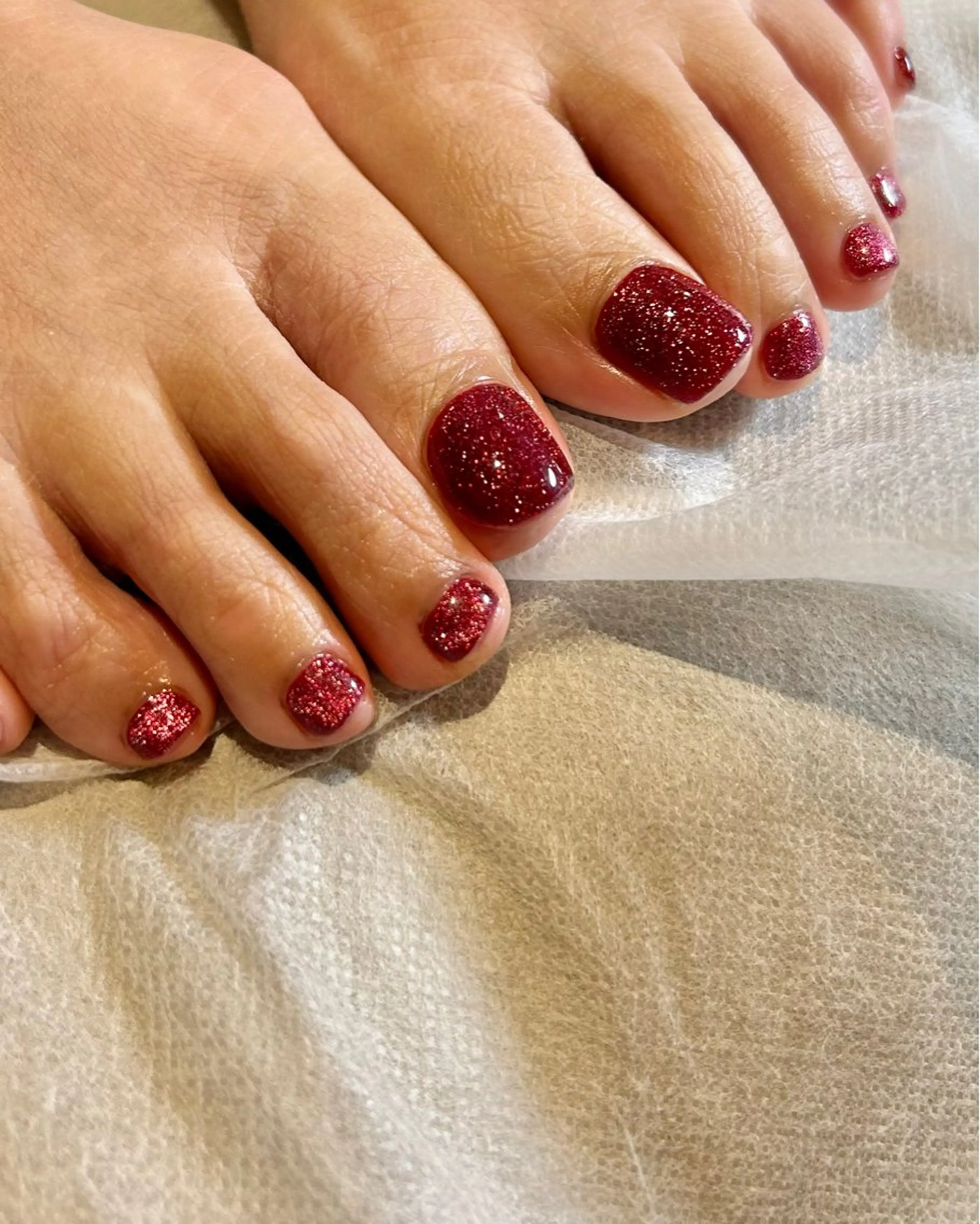 ネイル マグネットネイル ピンク フットネイル Reflection marikoのネイルデザイン