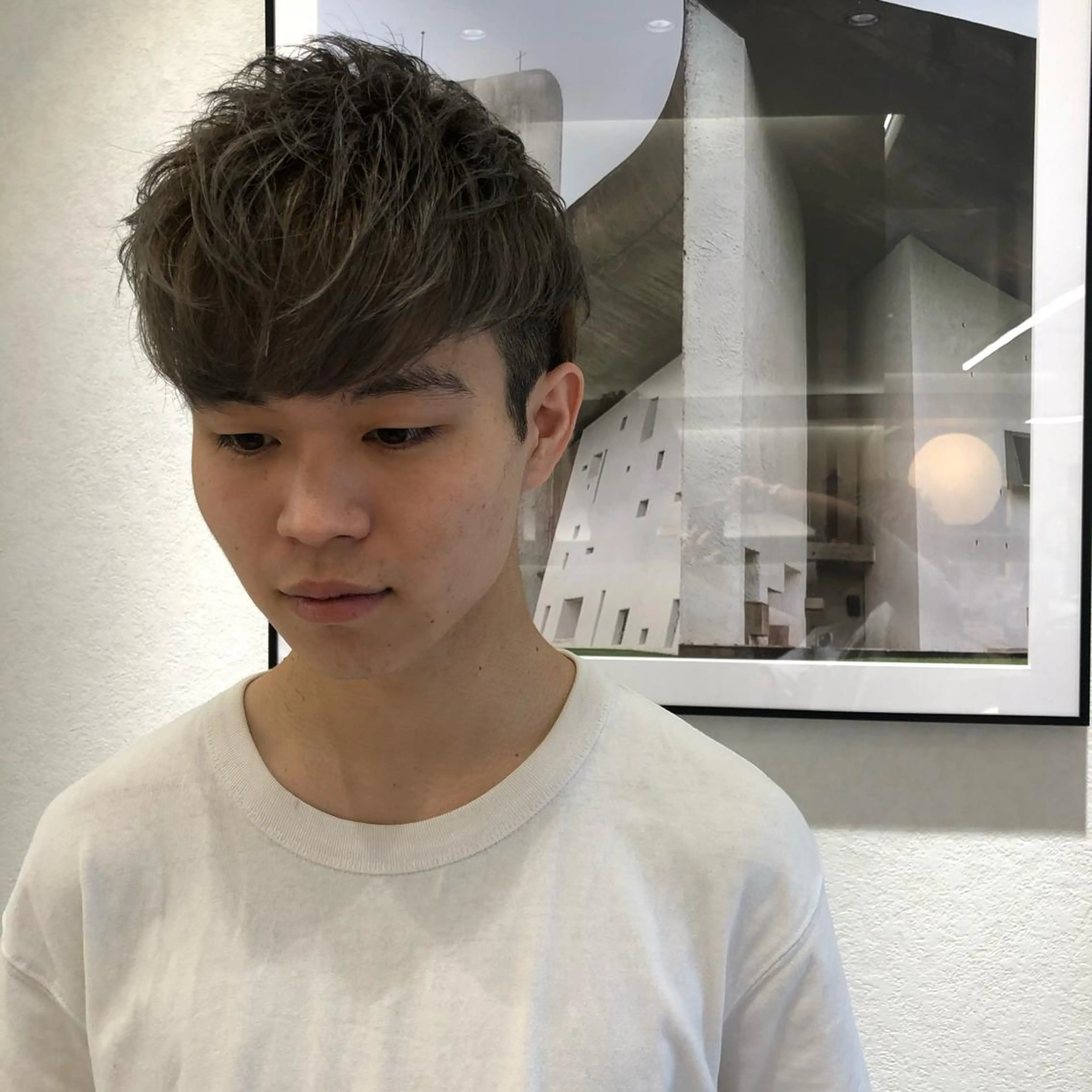 ショート カラー メンズ 縮毛矯正 トリートメント ムトウセイマ/ 縮毛矯正/ブリーチのヘアスタイル