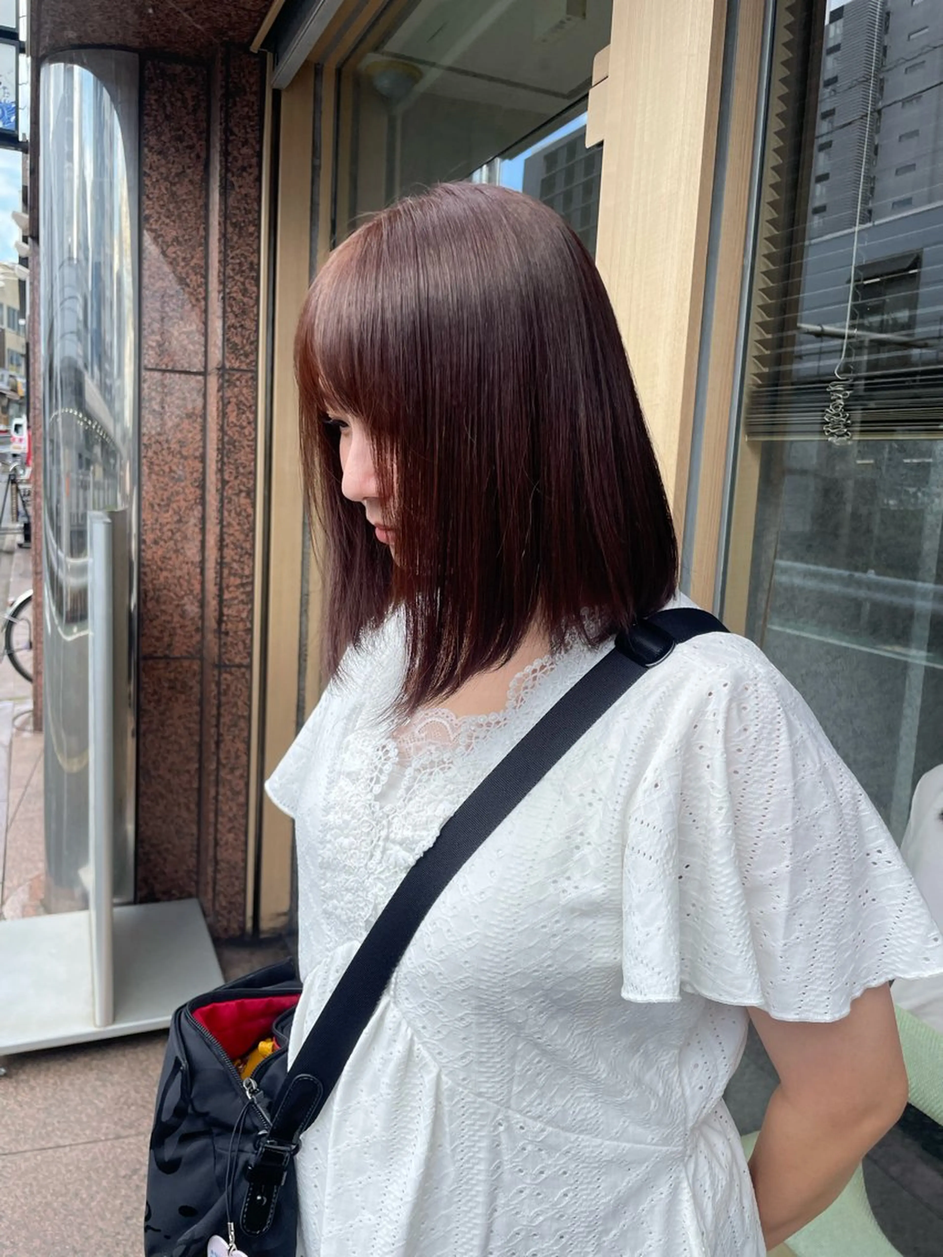 ミディアム カラー ブラウンカラー マロンブラウン 髪質改善/Bloss om🌷高橋沙衣のヘアスタイル