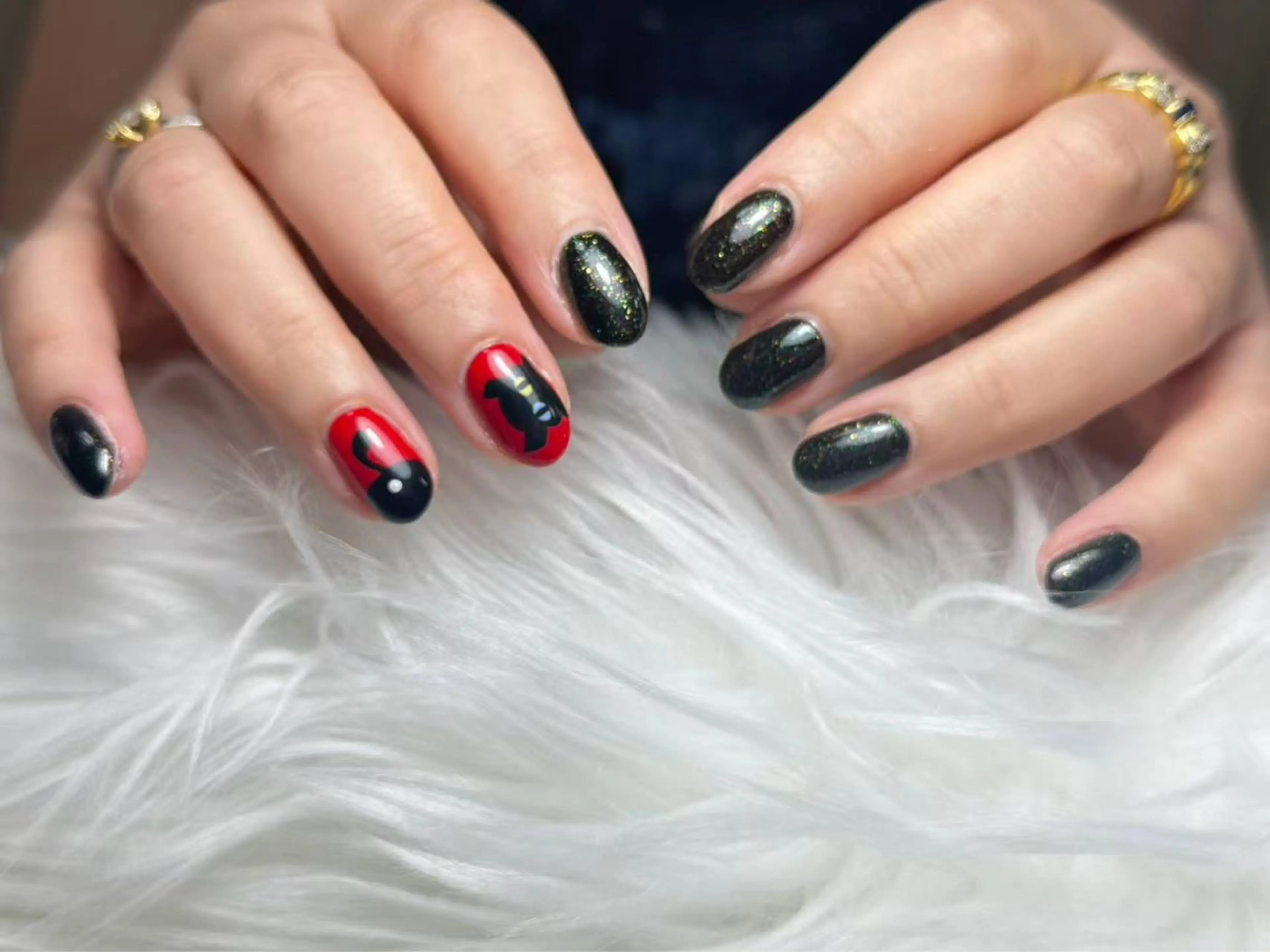 新規ジェルオフ無料【自爪】　アート2本の写真