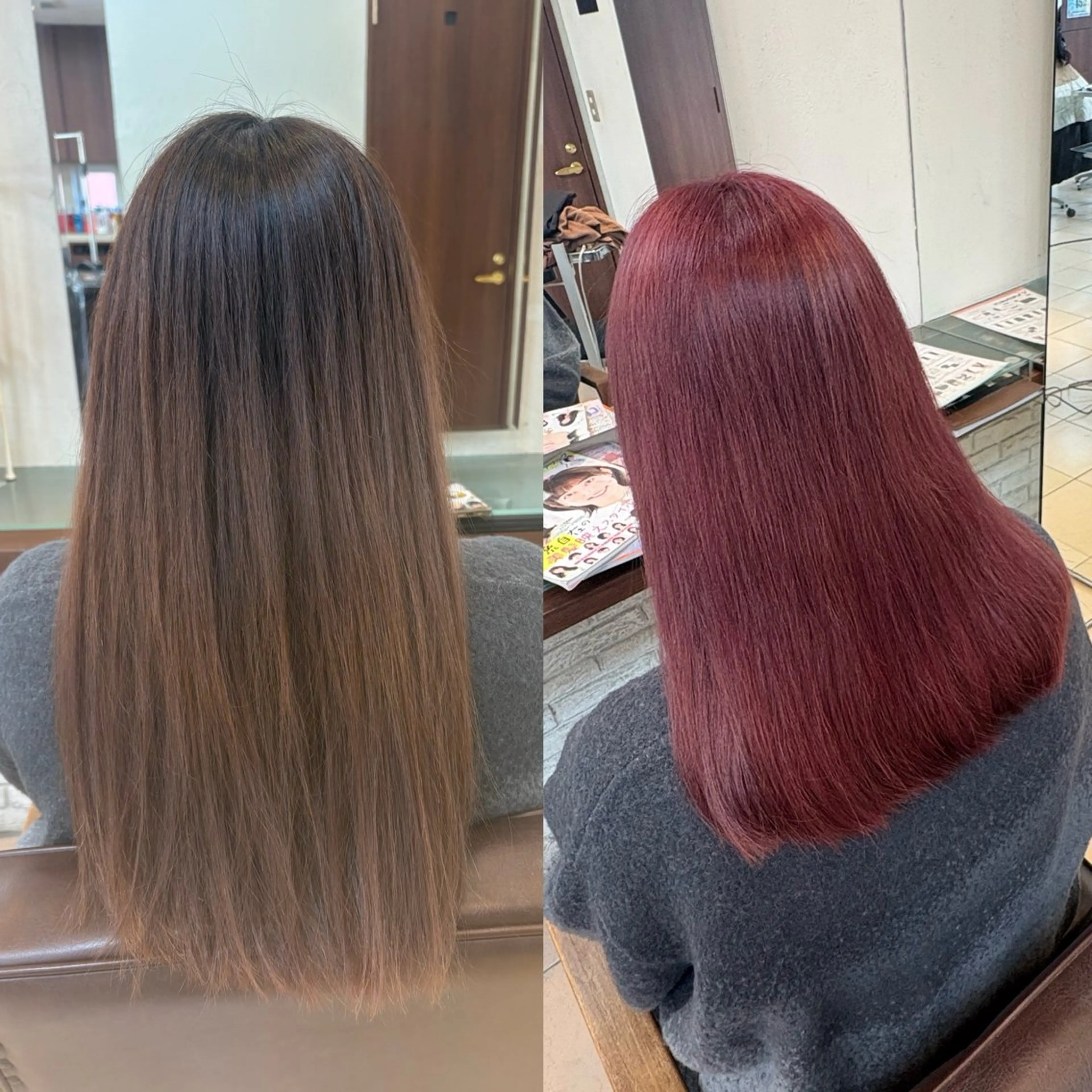 セミロング まつパ/暗髪カラー/ 縮毛矯正/若菜ほのかのマツエク・マツパデザイン