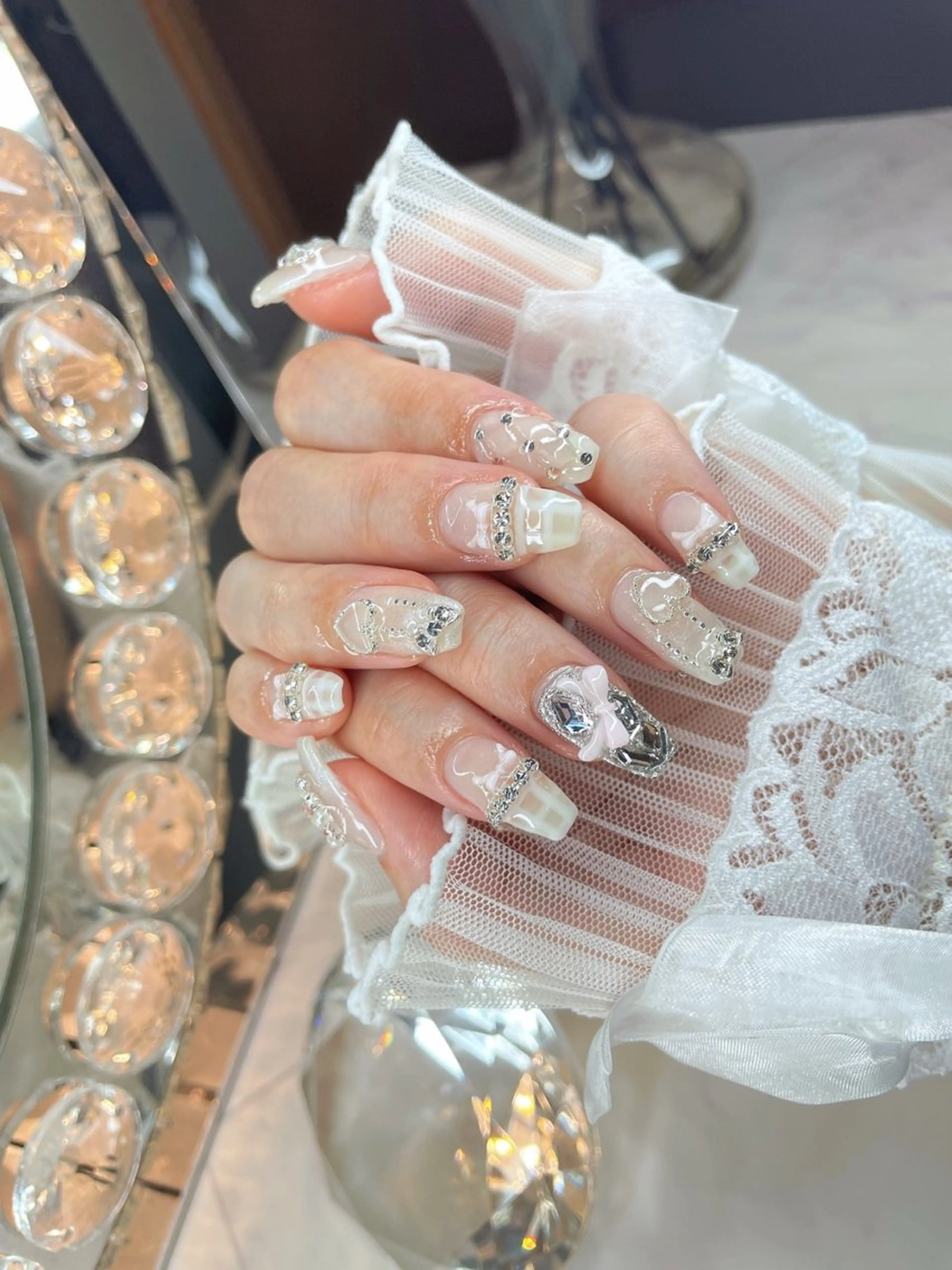 ネイル 23時まで❤︎韓国、 ワンホンネイルのネイルデザイン