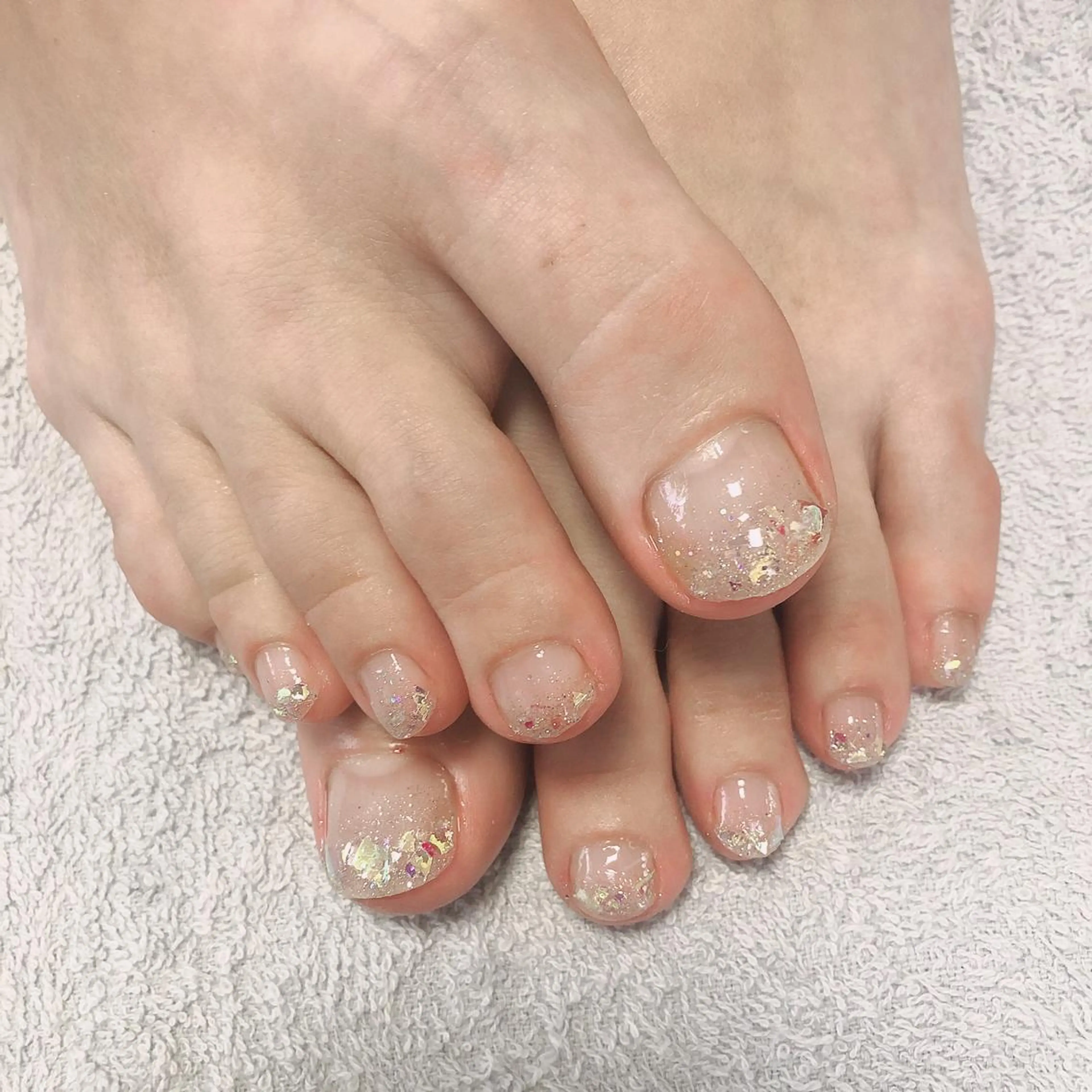 ネイル フットネイル ラメ(グリッター) 結城 怜菜のネイルデザイン