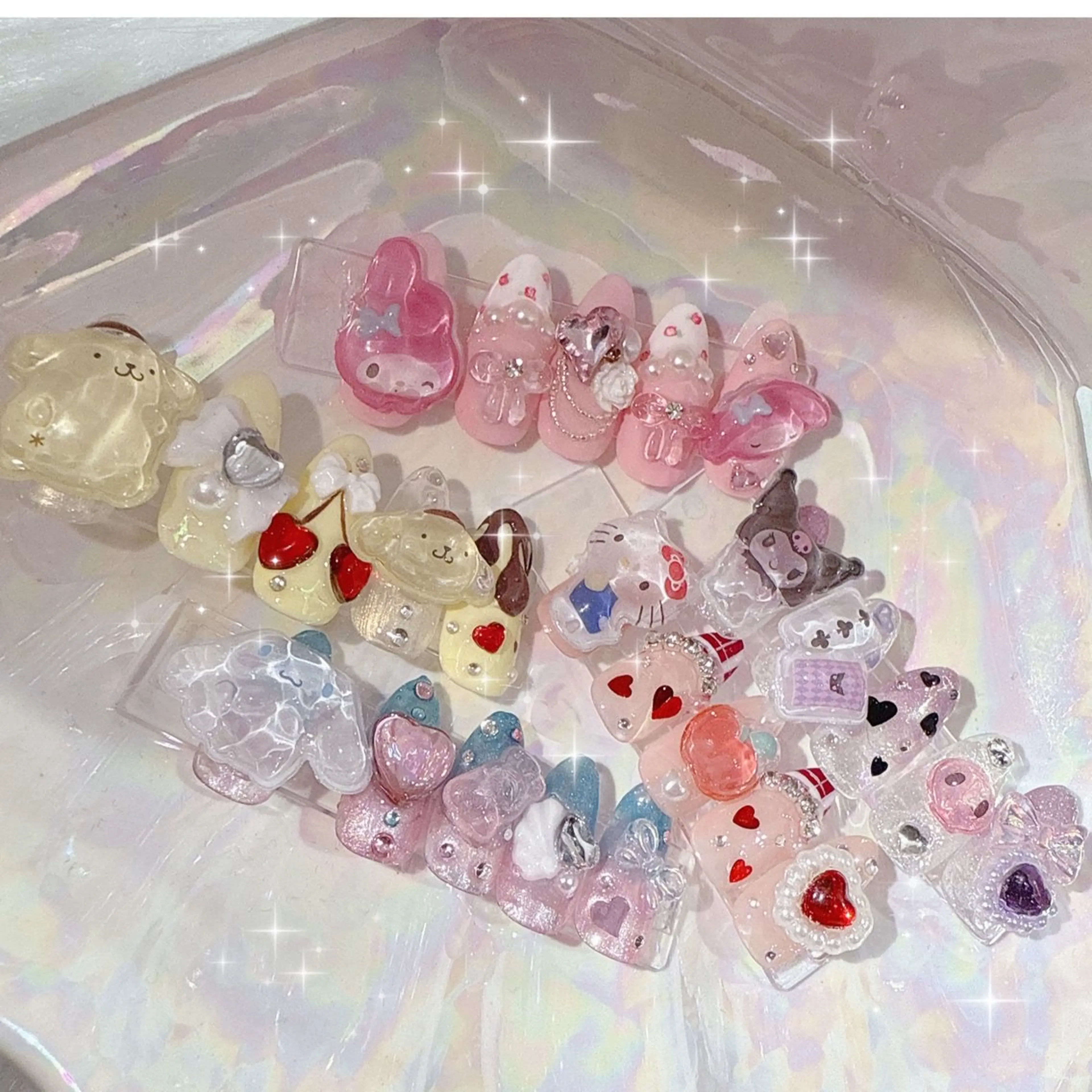 【長さ出し9980】チップスカルプ長さ出し+うるツヤ最旬♡ボンボンドロップネイルの写真