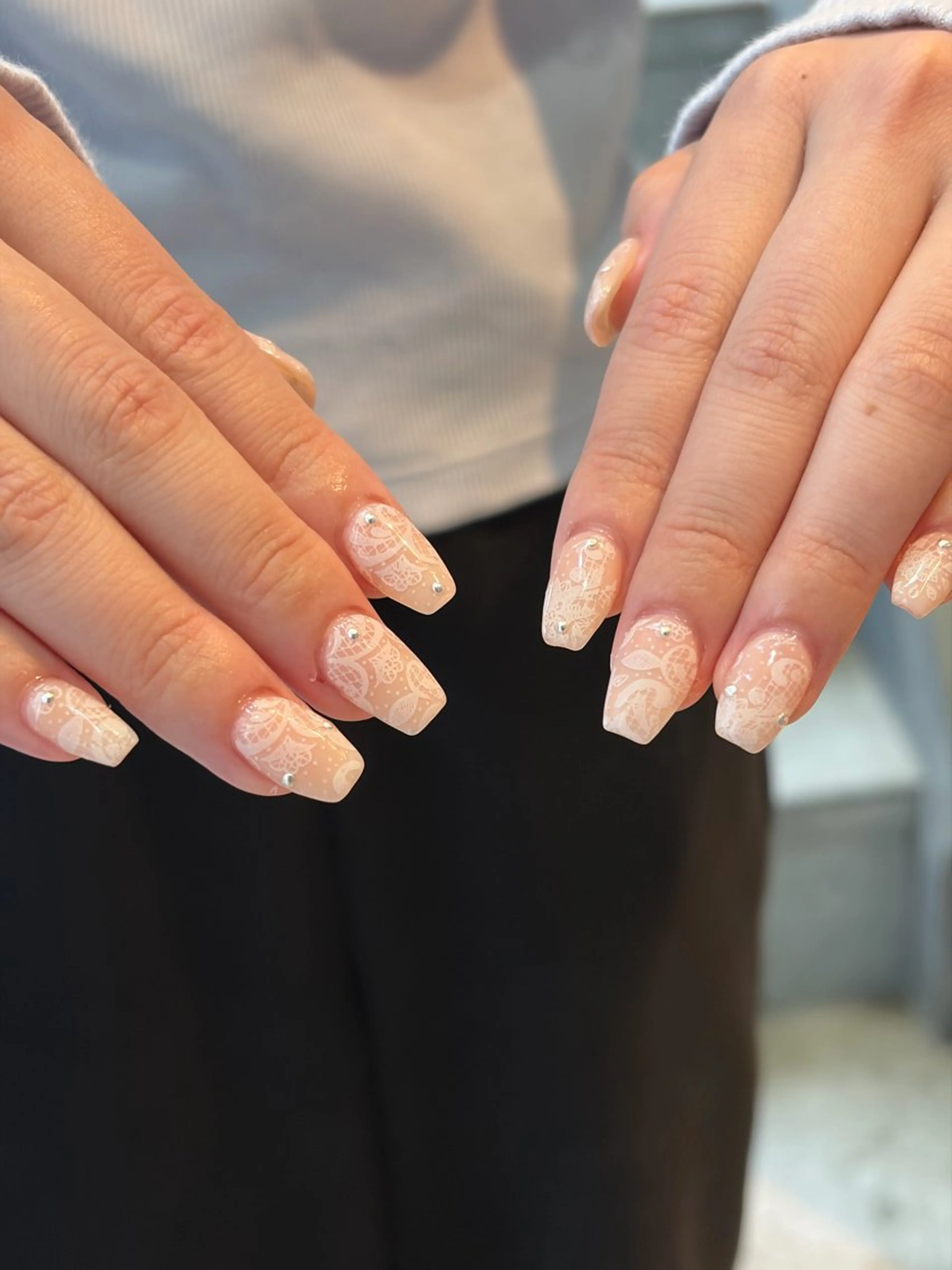 ネイル レース ハンドネイル 🎼yuuka/池袋 🎼WOLTOKYOのネイルデザイン