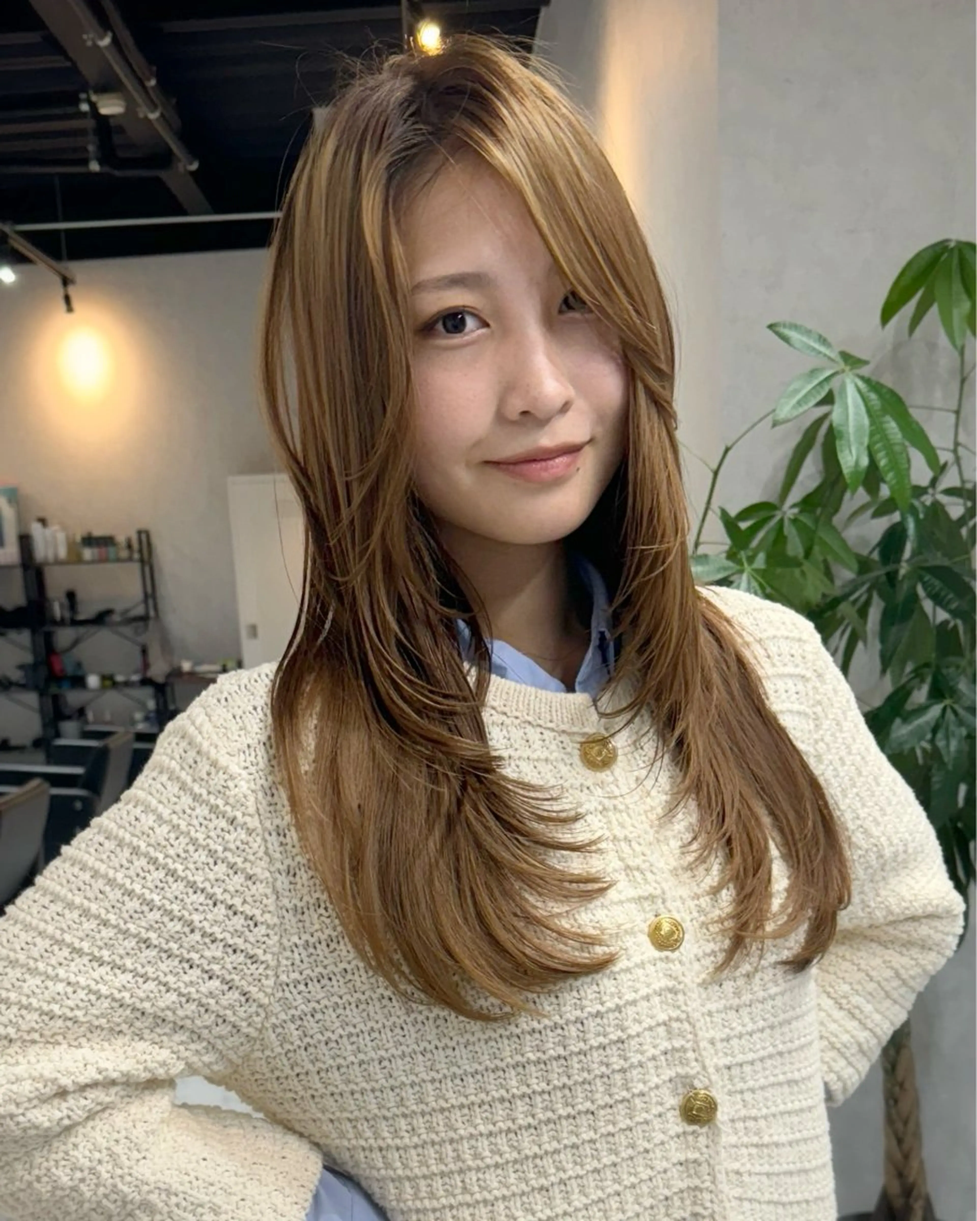 ロング カラー ヘアアレンジ 韓国風ヘア レイヤーカット トリートメント ワンホンヘア カット ヘアカラー トリートメント アンドウ ユウ/ レイヤーカット/韓国のヘアスタイル