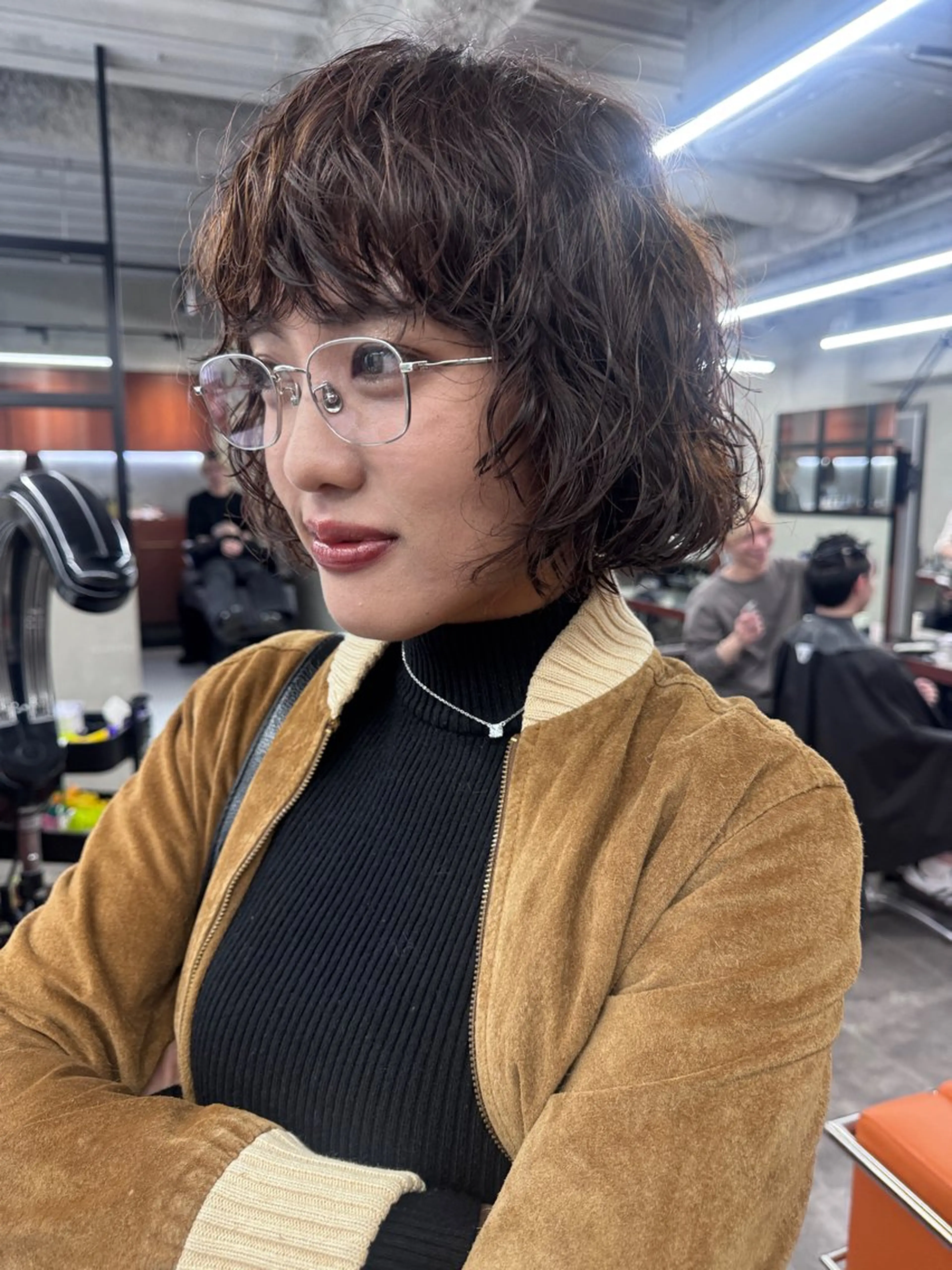 ミディアム パーマ カラー/パーマ/ 鎌田健/渋谷のヘアスタイル