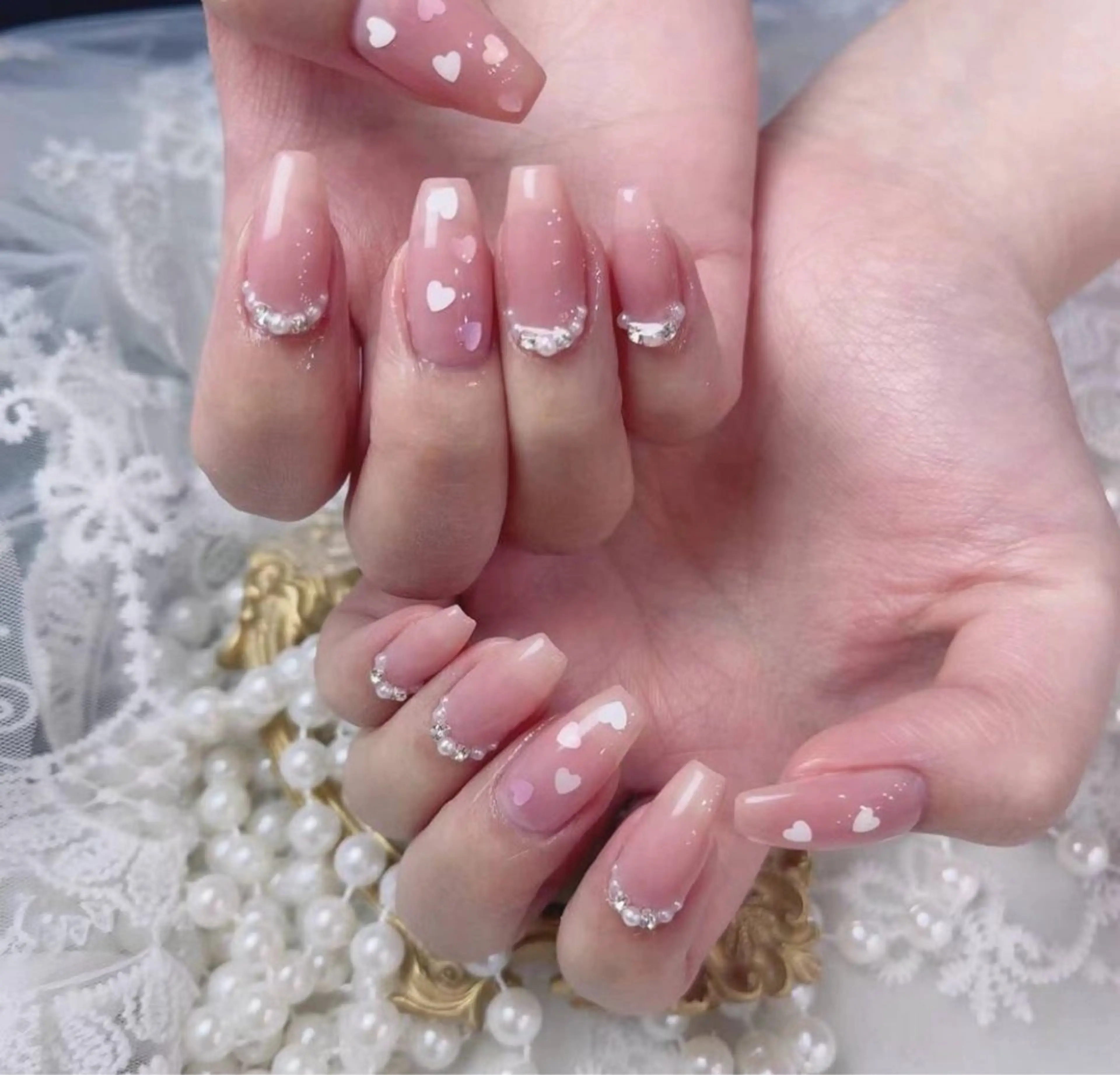 ネイル アートネイル フットネイル ジェルネイル ハート マグネットネイル babarla Nailのネイルデザイン