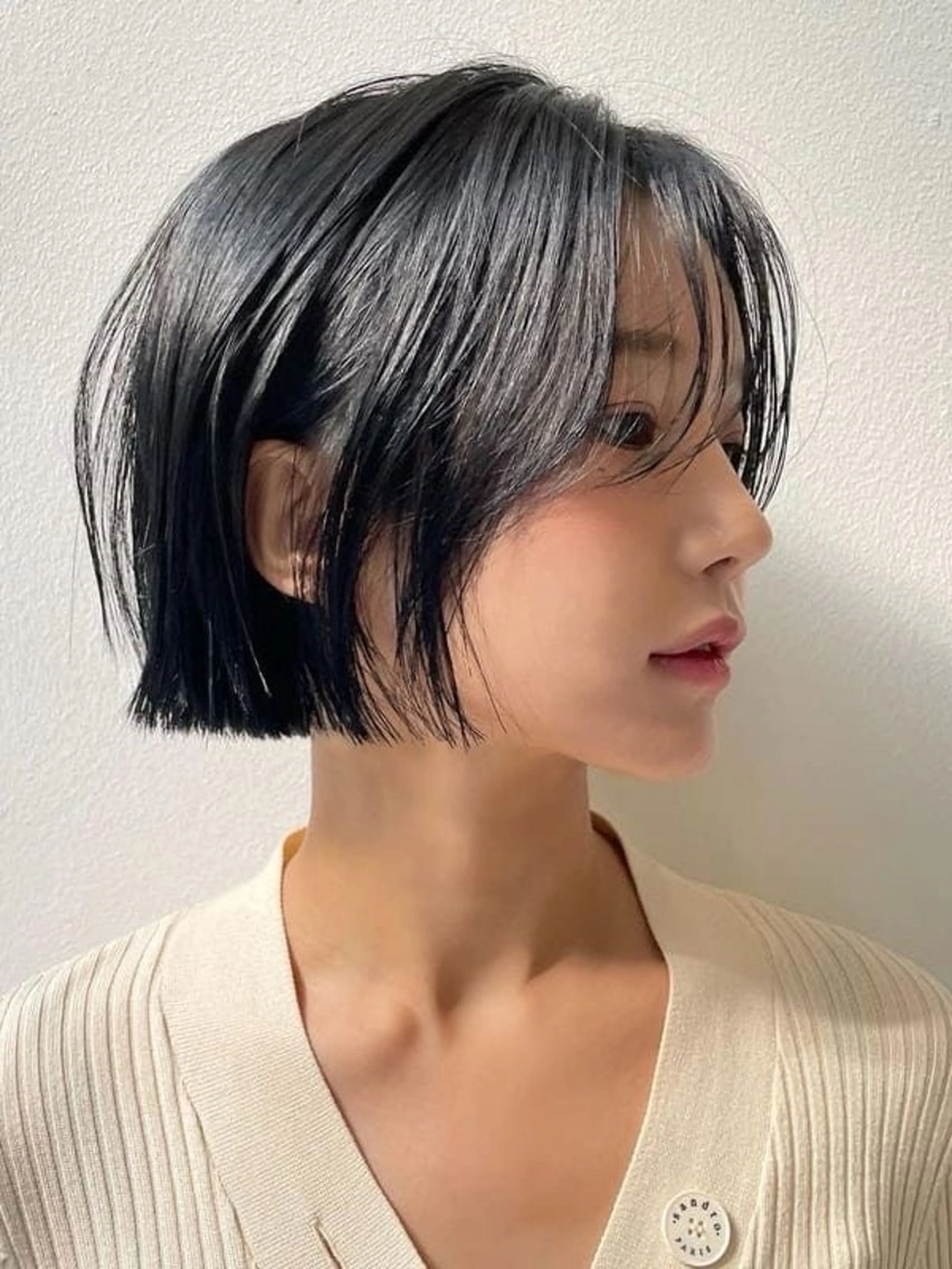 ショート カラー ボブレイヤー ボブ タンバルモリ レイヤーカット ユナ ボブカット /ベージュのヘアスタイル