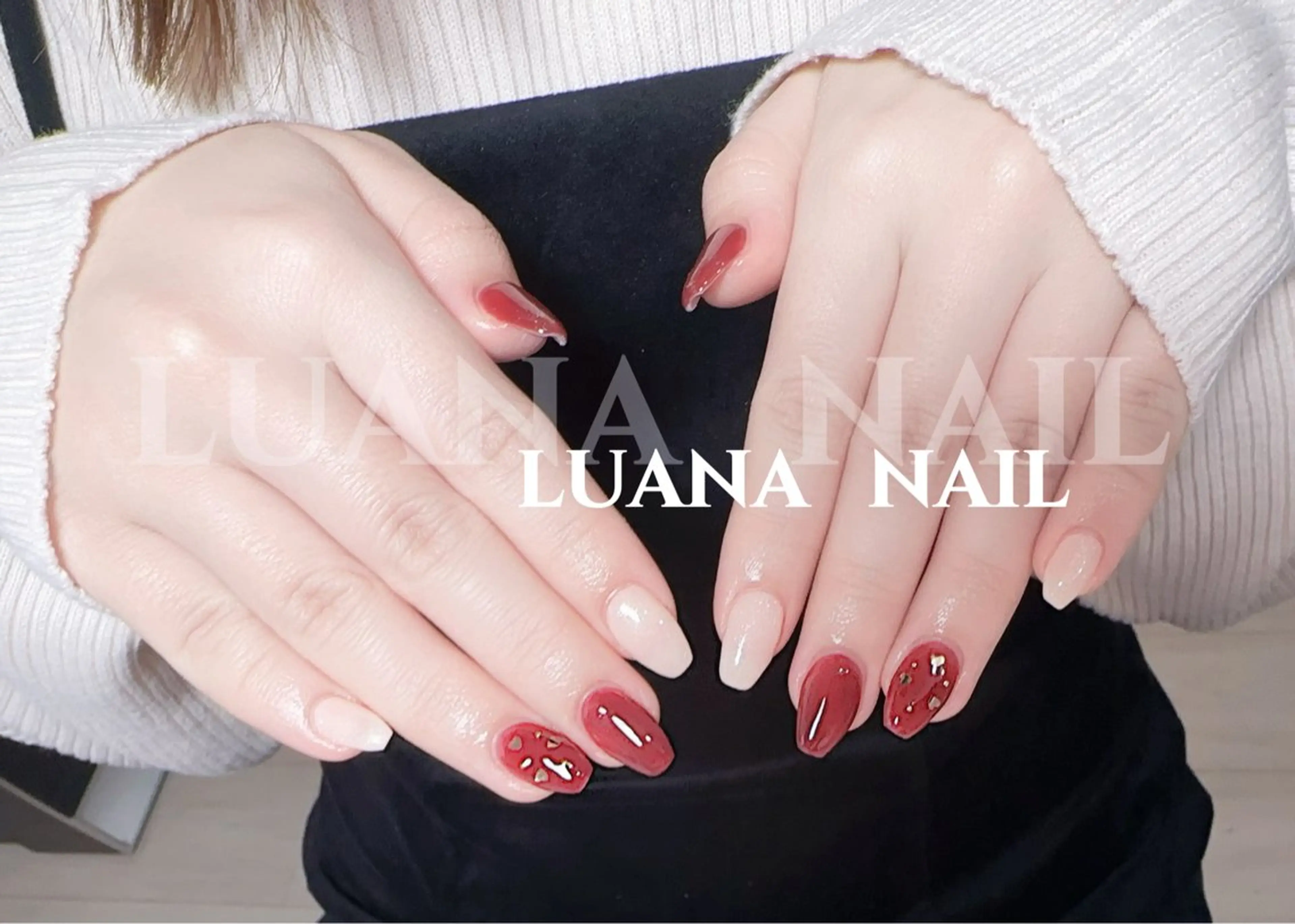 ネイル フラッシュネイル フレンチネイル 韓国ネイル ロングネイル マグネットネイル ハンドネイル ルアナネイル サロンのネイルデザイン