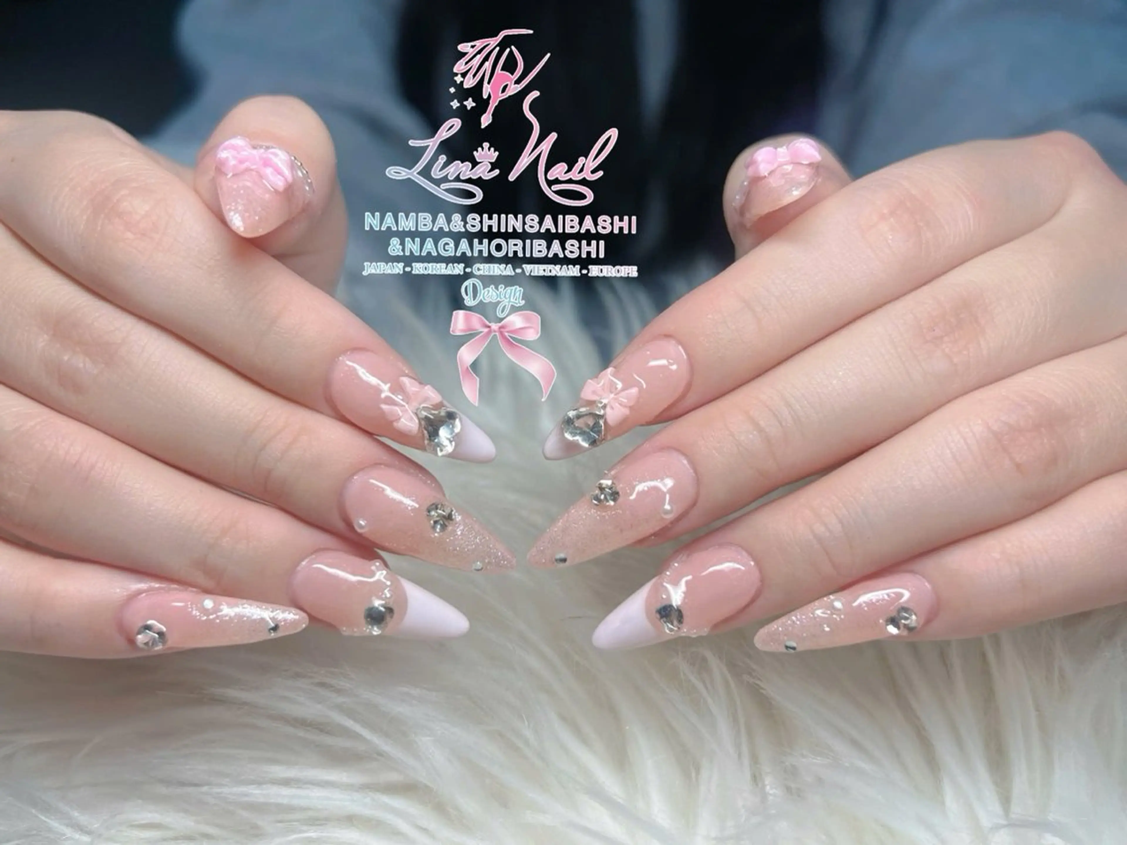 ネイル チークネイル 桜ネイル フラッシュネイル フットネイル ジェルネイル ハンドネイル リナネイル アメ村心斎橋店のネイルデザイン