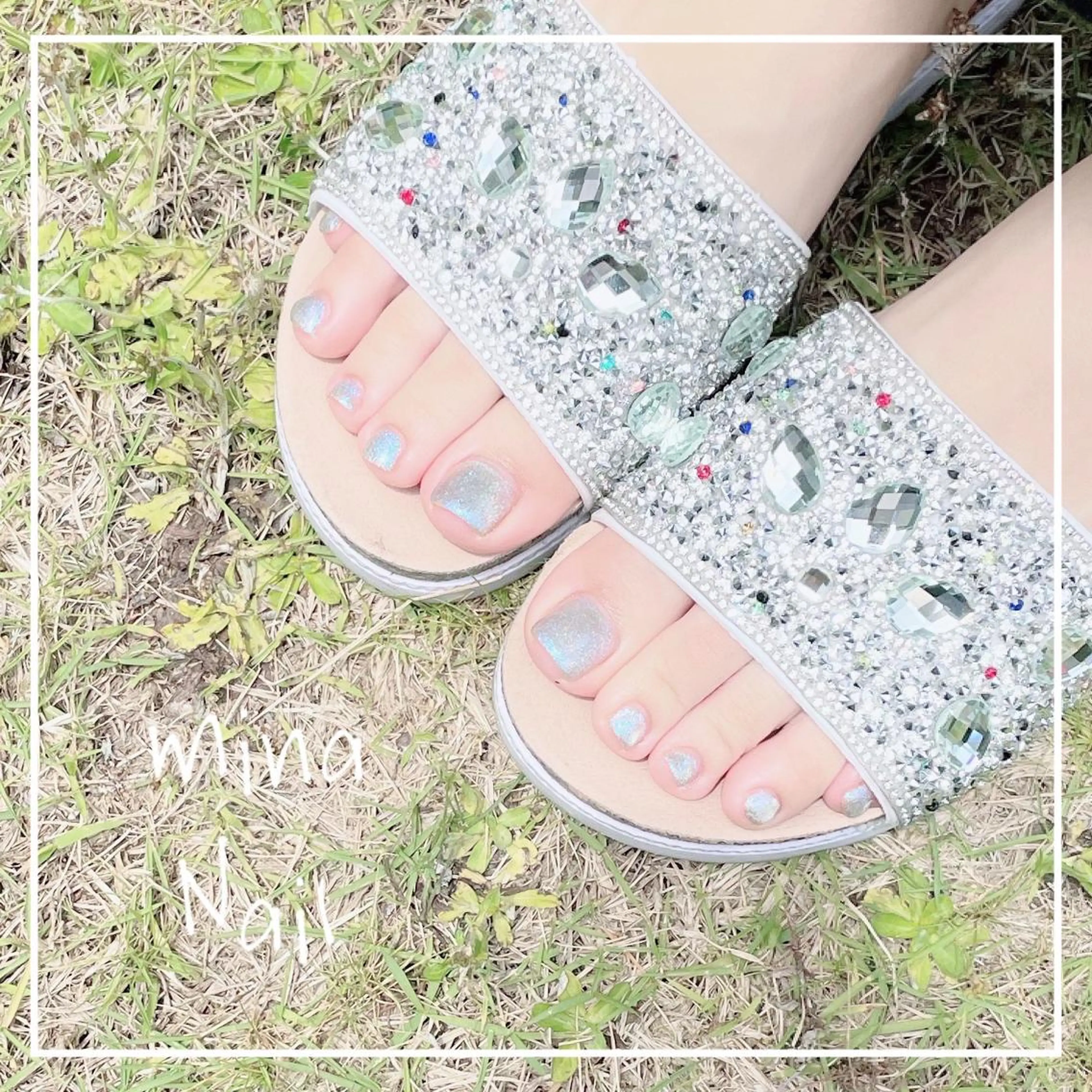 ネイル フットネイル キラキラネイル マグネットネイル mina Nailのネイルデザイン