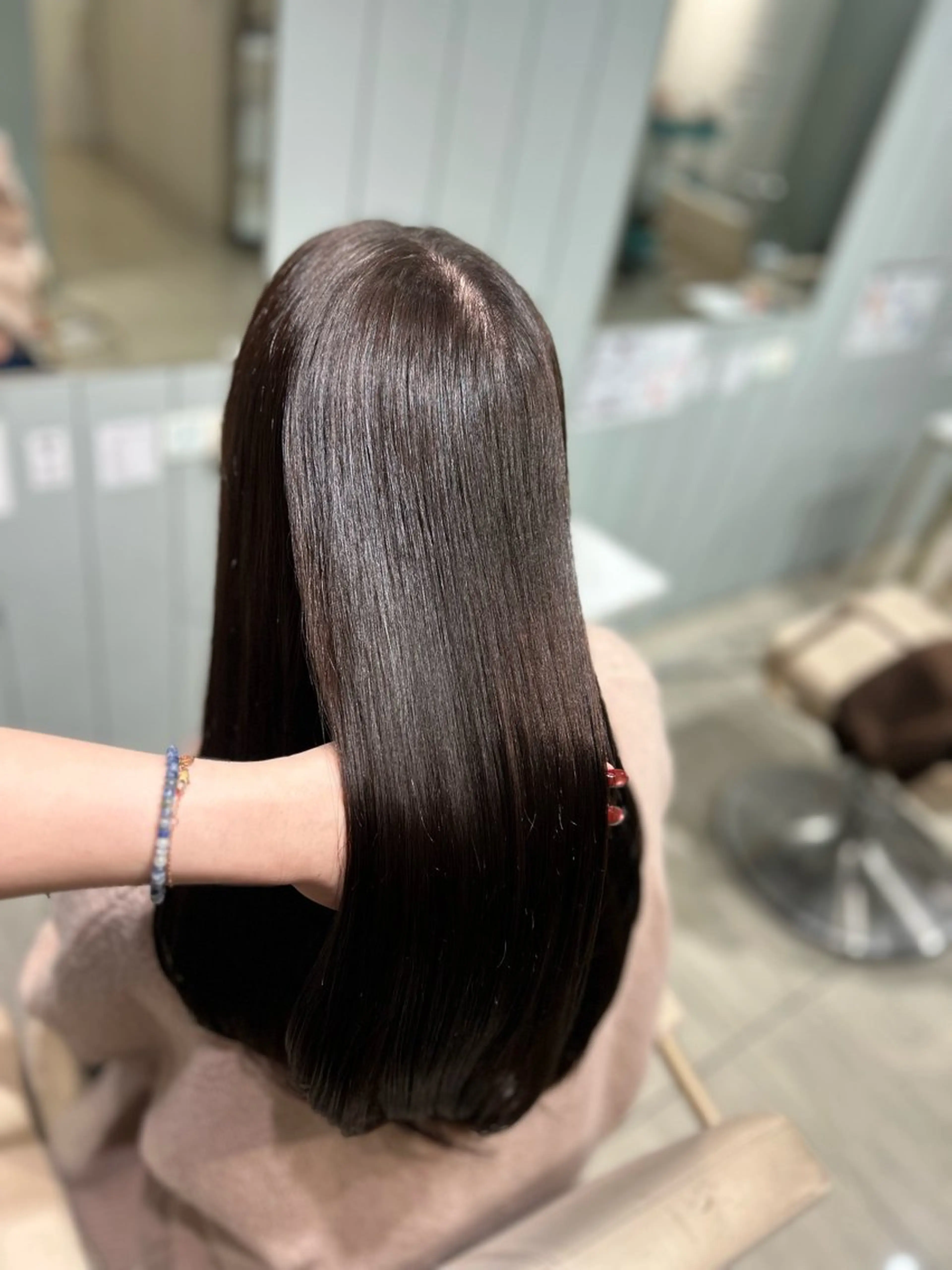 ロング 縮毛矯正 カット ヘアカラー 縮毛矯正 トリートメント ナカオ/酸性縮毛矯正 髪質改善/レイヤー/のヘアスタイル