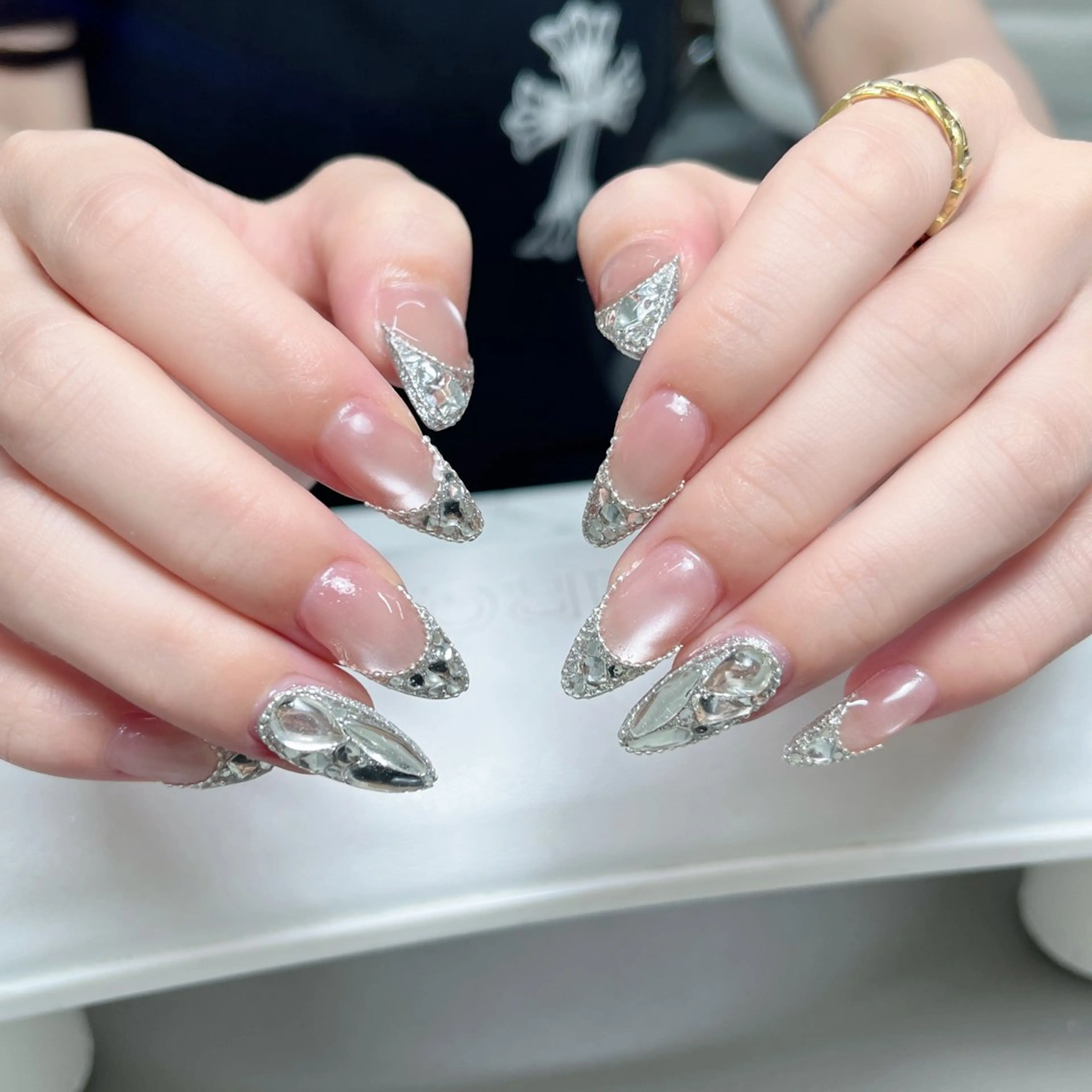 ネイル アートネイル ジェルネイル キラキラネイル 持ち込み ワンホンネイル ハンドネイル ハンドケア Panda chan Novaのネイルデザイン