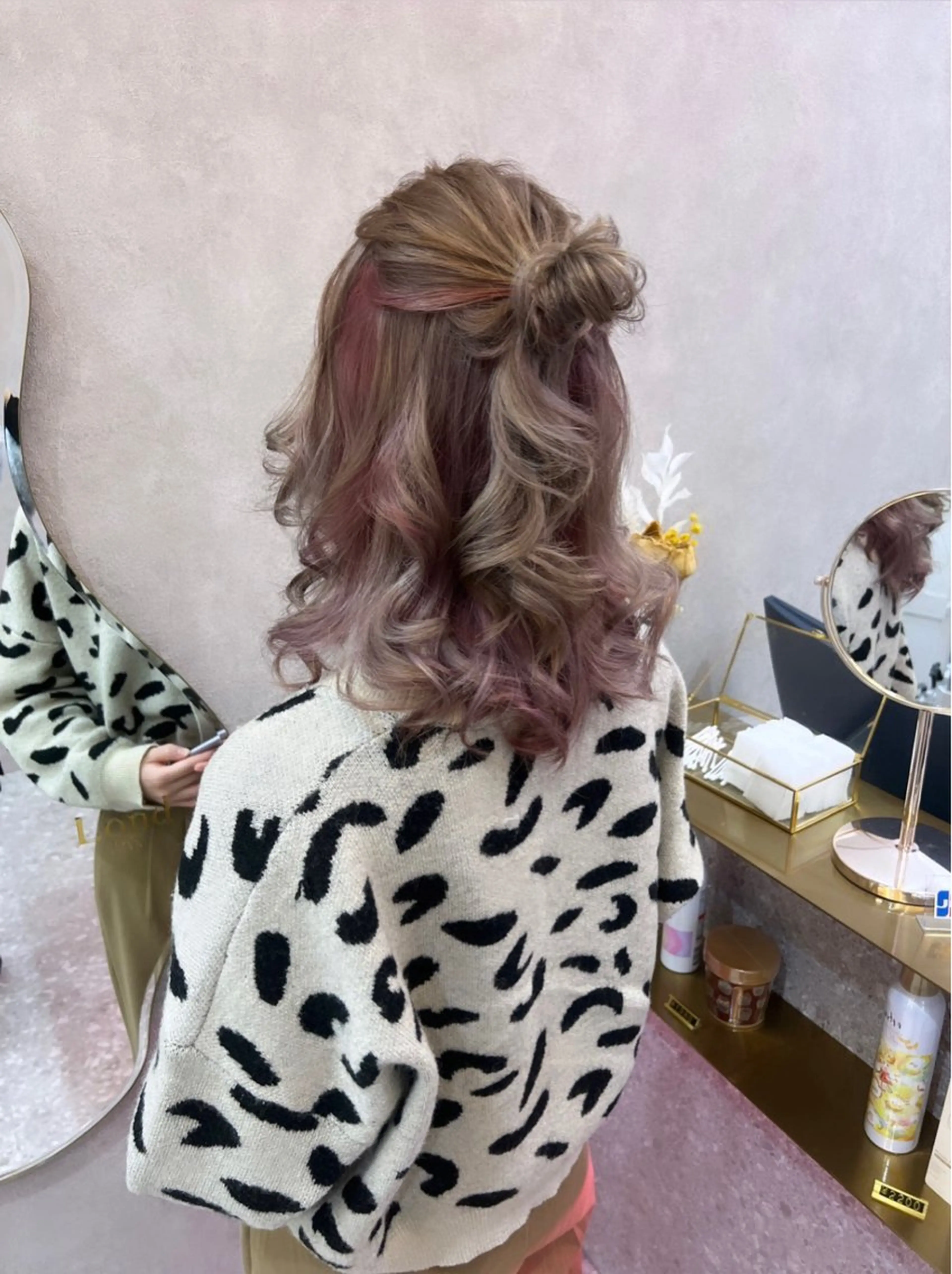 セミロング カラー ヘアアレンジ ヘアカラー トリートメント ヘアセット/レイヤー オリーブ/はるか🎀のヘアスタイル