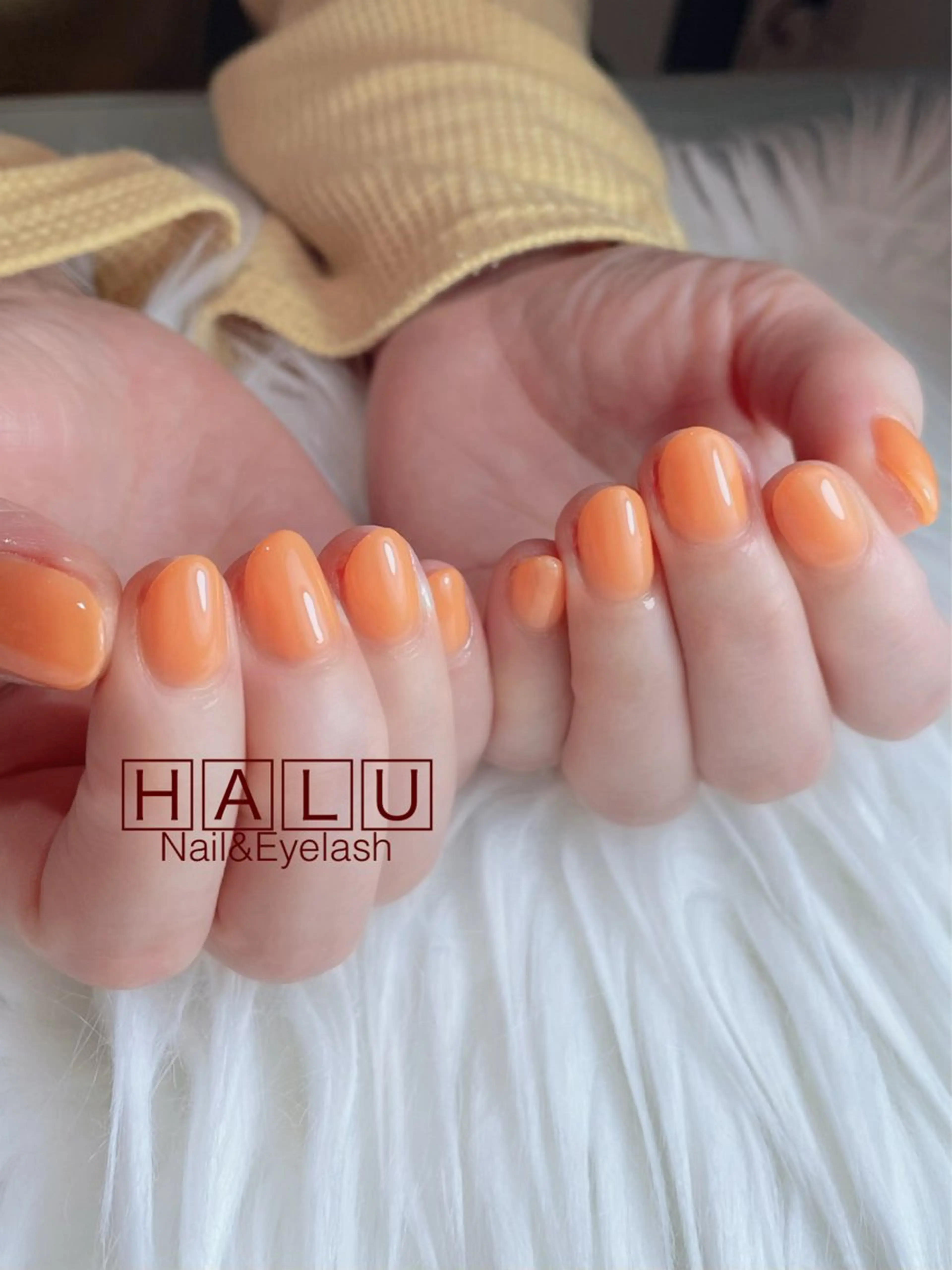 ネイル オレンジ HALU ハルのネイルデザイン