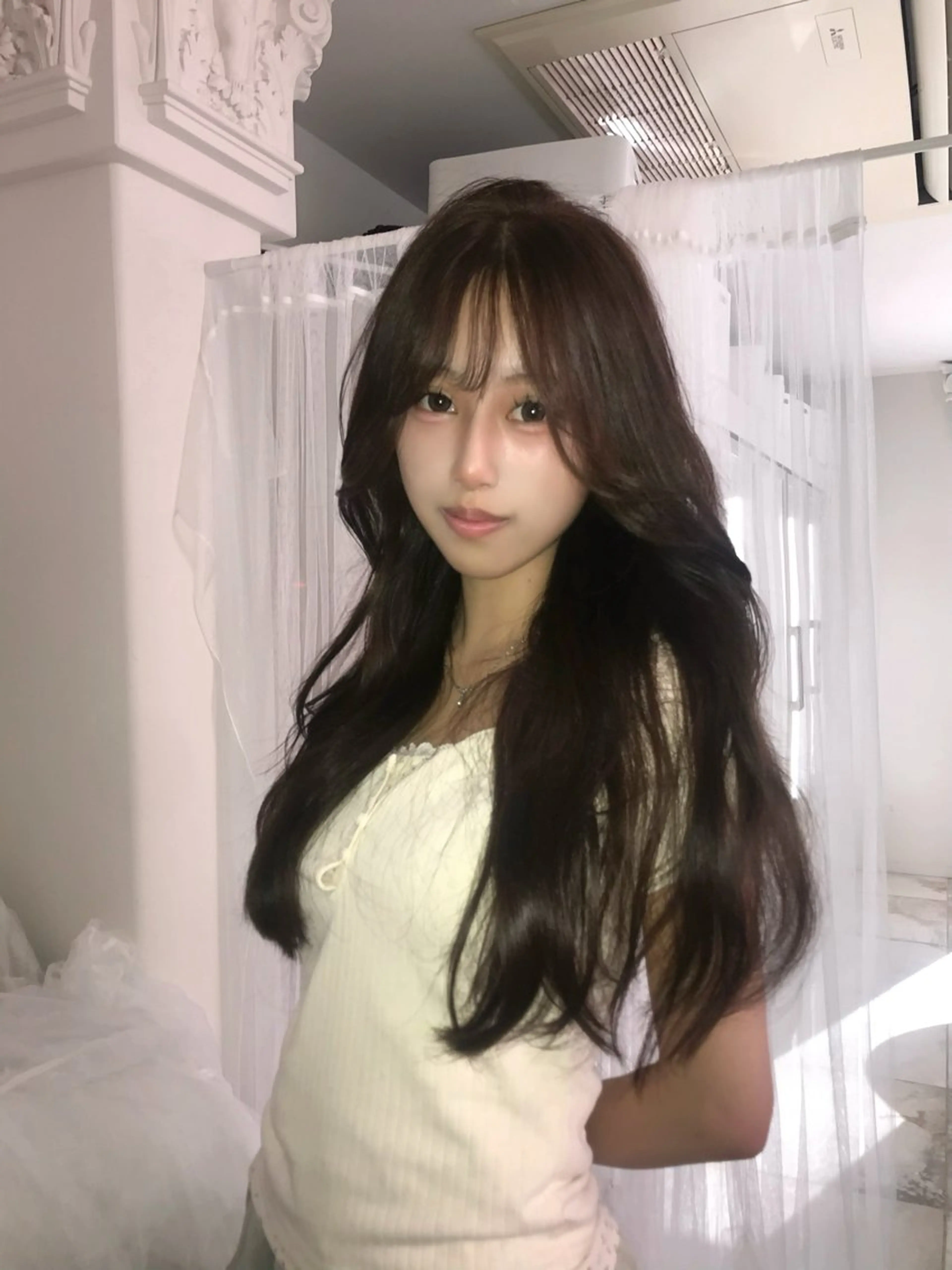 ロング カラー ヘアカラー トリートメント ヘッドスパ ヘアセット HARUNA/原宿/ デザイン/カットのヘアスタイル